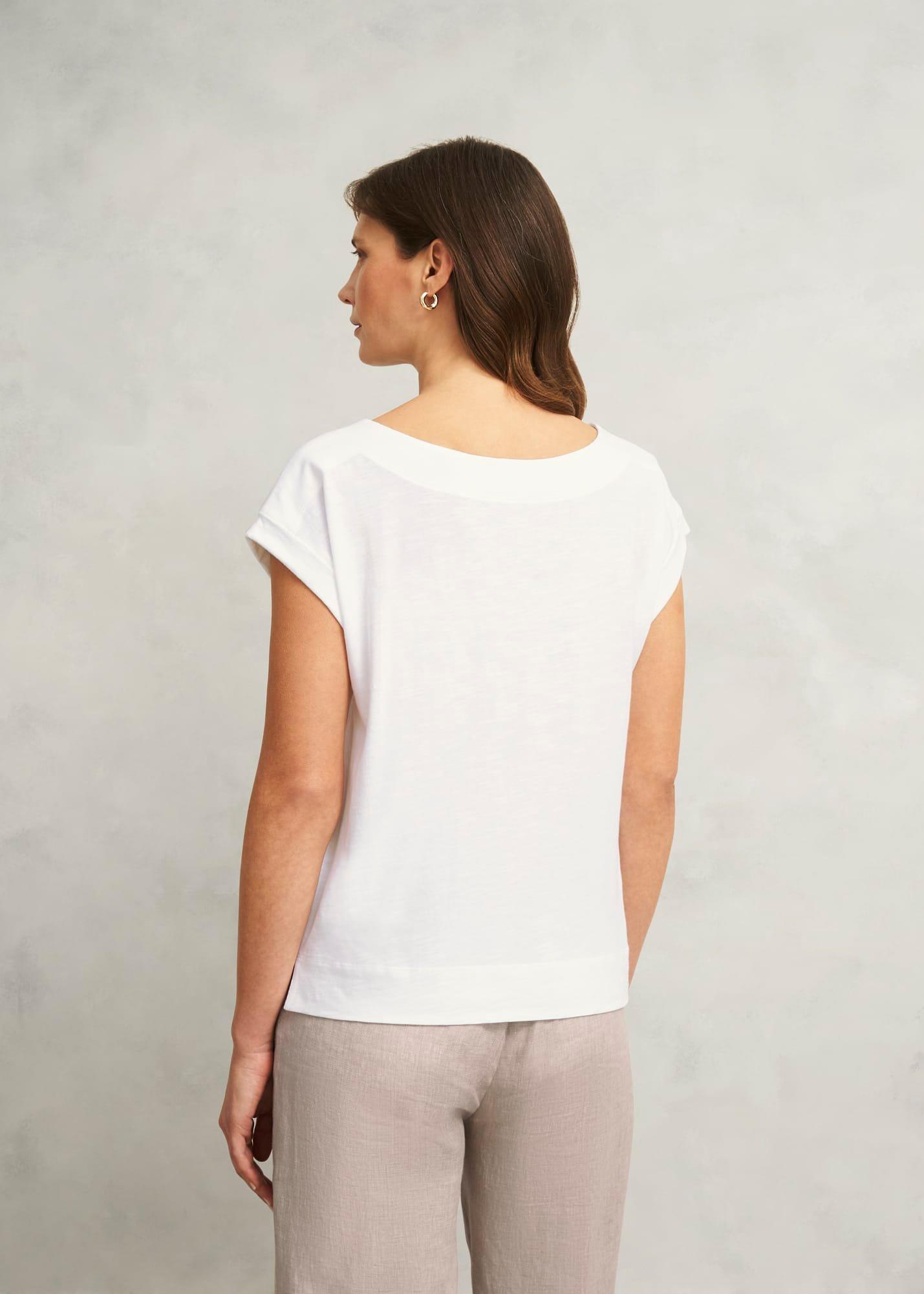 Alycia Cotton Slub T-Shirt, White, hi-res