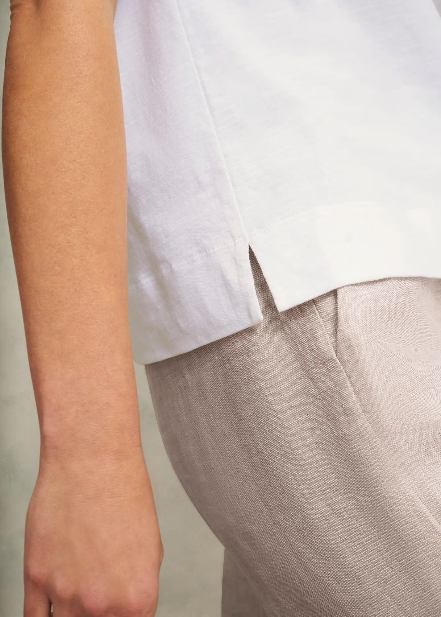 Alycia Cotton Slub T-Shirt, White, hi-res