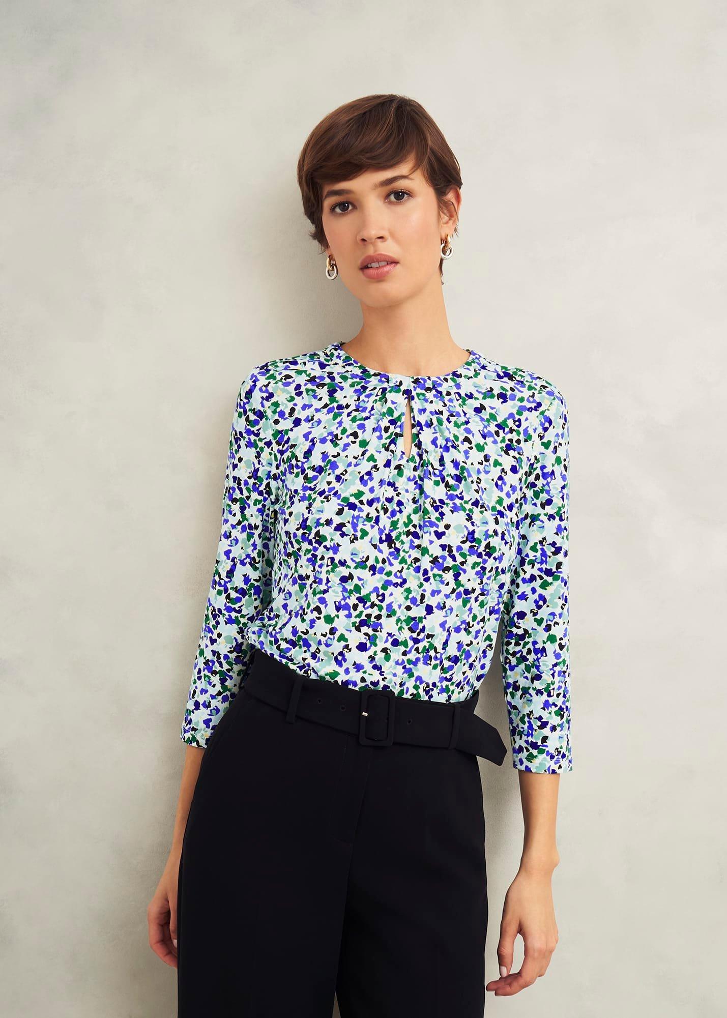 Julia Printed Top, Floral Multi, hi-res