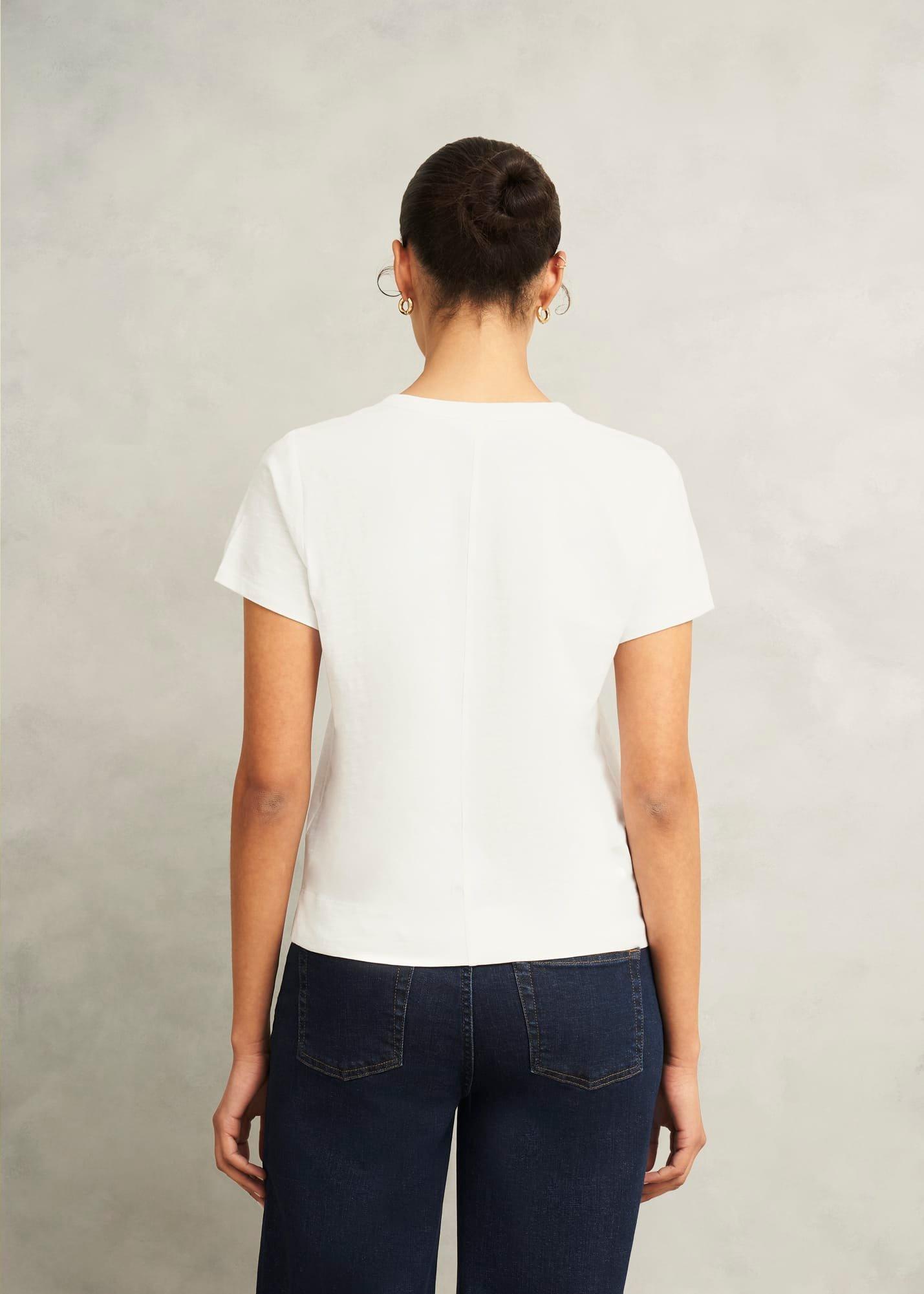 Arianna Cotton Slub T-Shirt, White, hi-res
