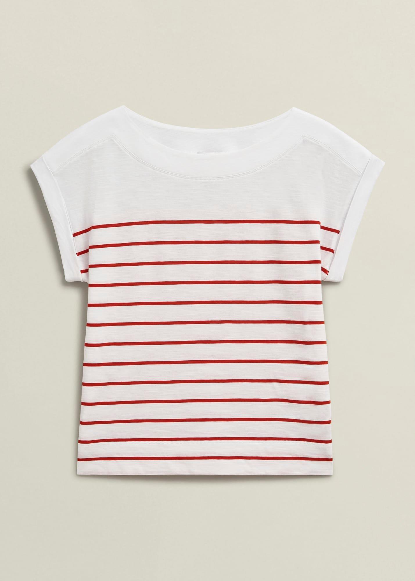 Alycia Cotton Slub Stripe T-Shirt