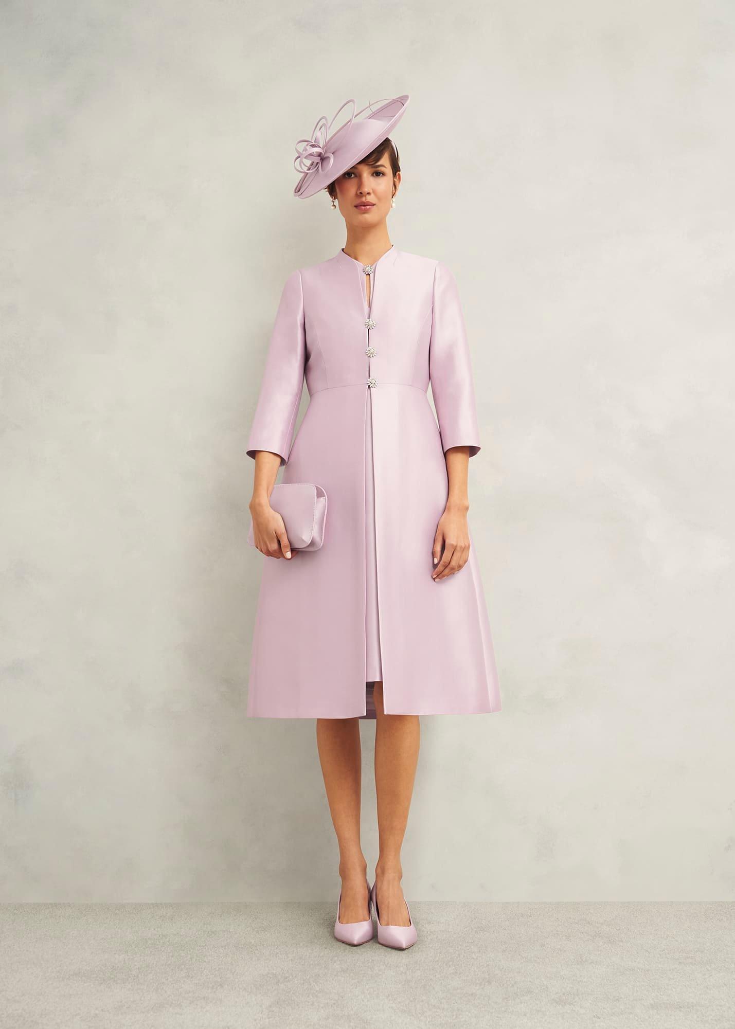 Rhea Wool Silk Coat, Soft Petal Pink, hi-res