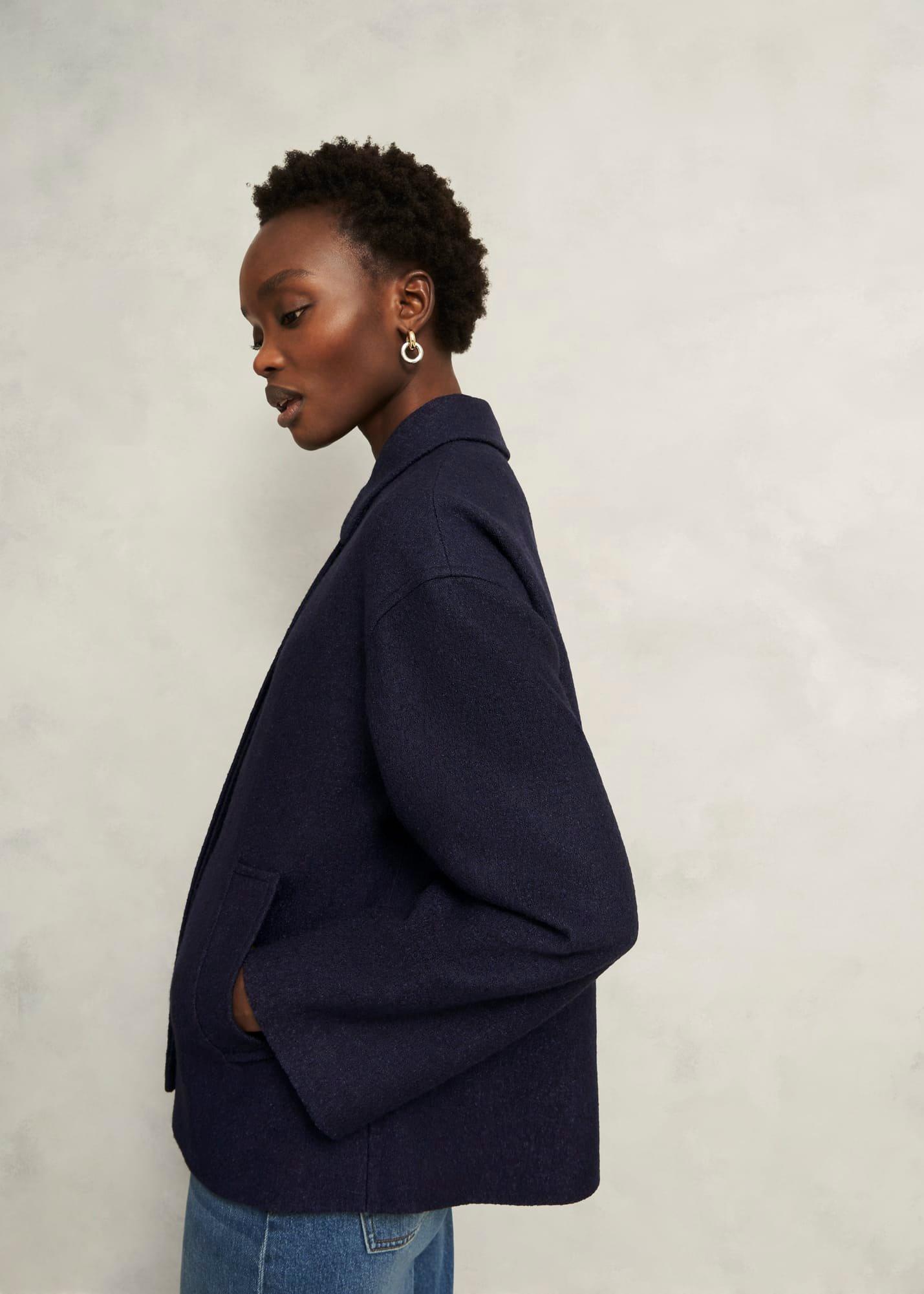 Payton Coat With Wool, Navy, hi-res