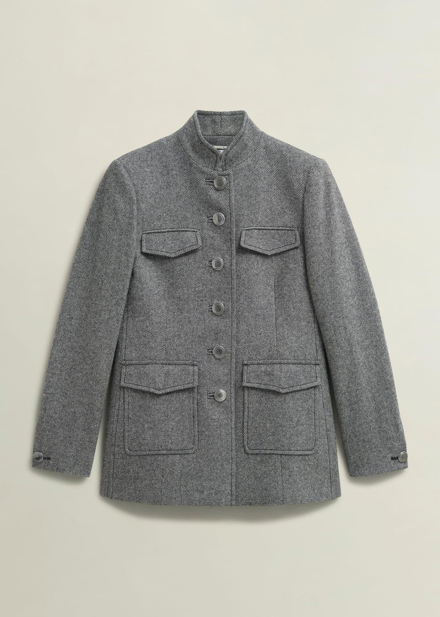 Hetty Wool Blend Coat, Black White, hi-res