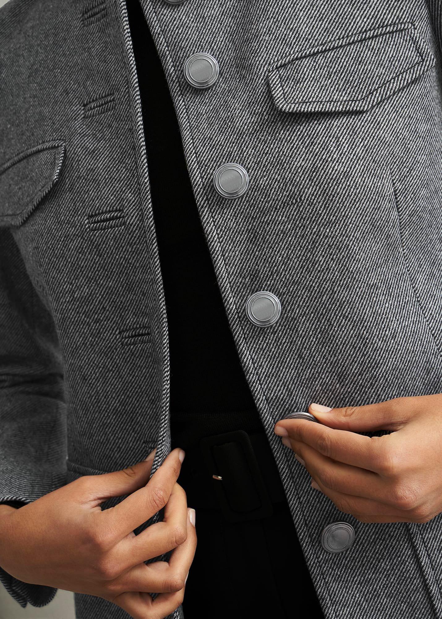 Hetty Wool Blend Coat, Black White, hi-res