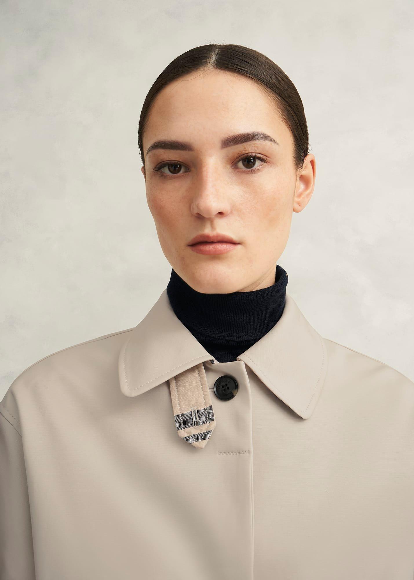 Frida Shower Resistant Short Trench Coat, Buff Grey, hi-res