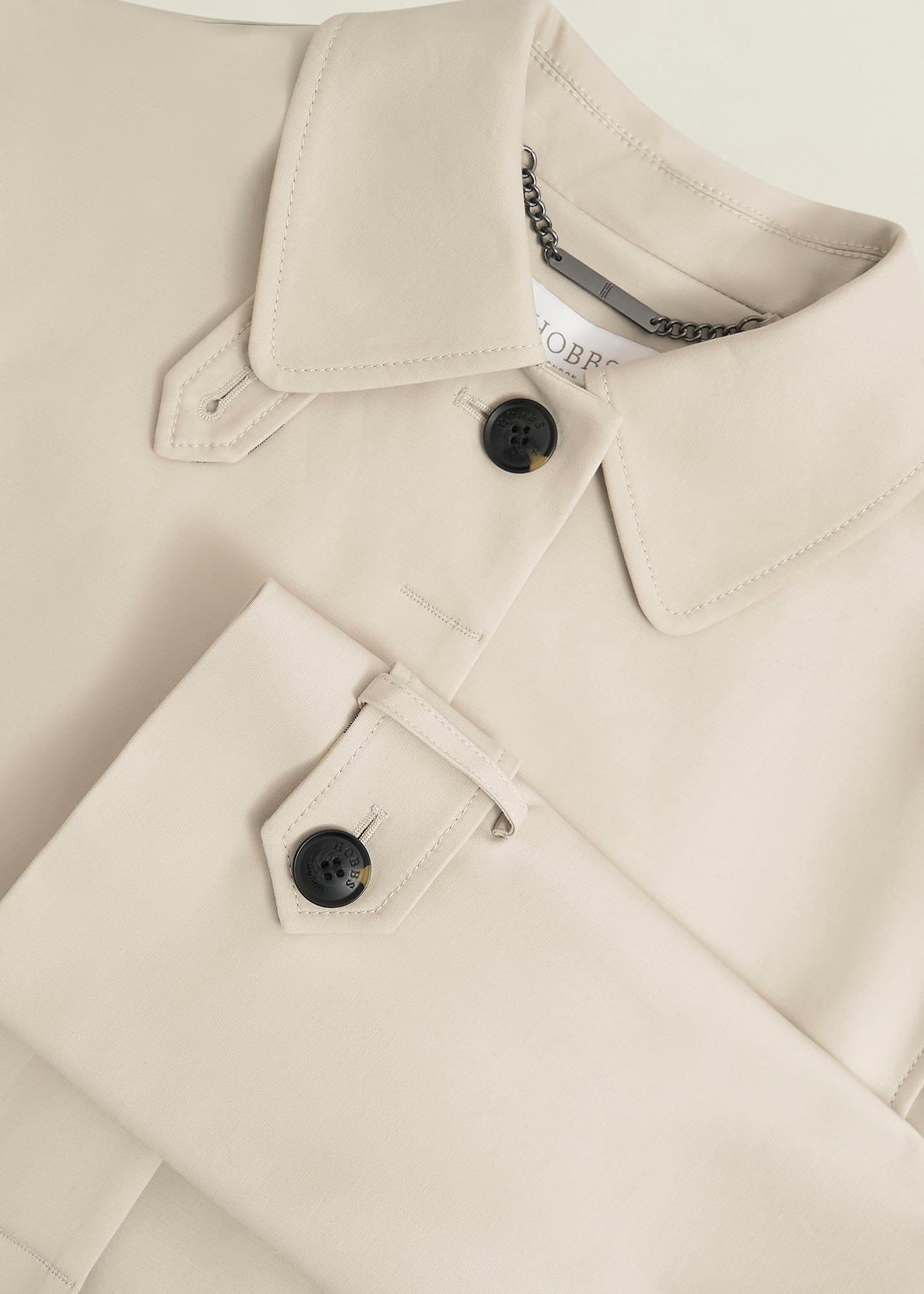 Frida Shower Resistant Short Trench Coat, Buff Grey, hi-res