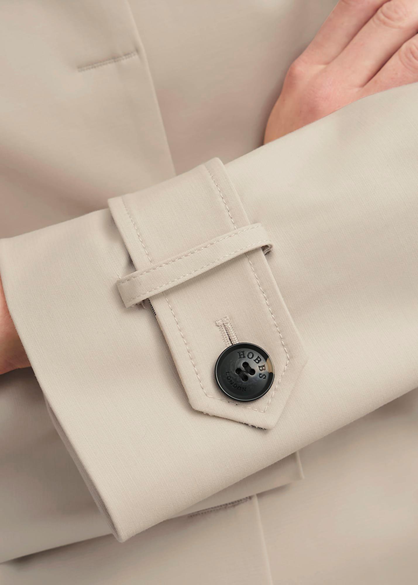 Frida Shower Resistant Short Trench Coat, Buff Grey, hi-res