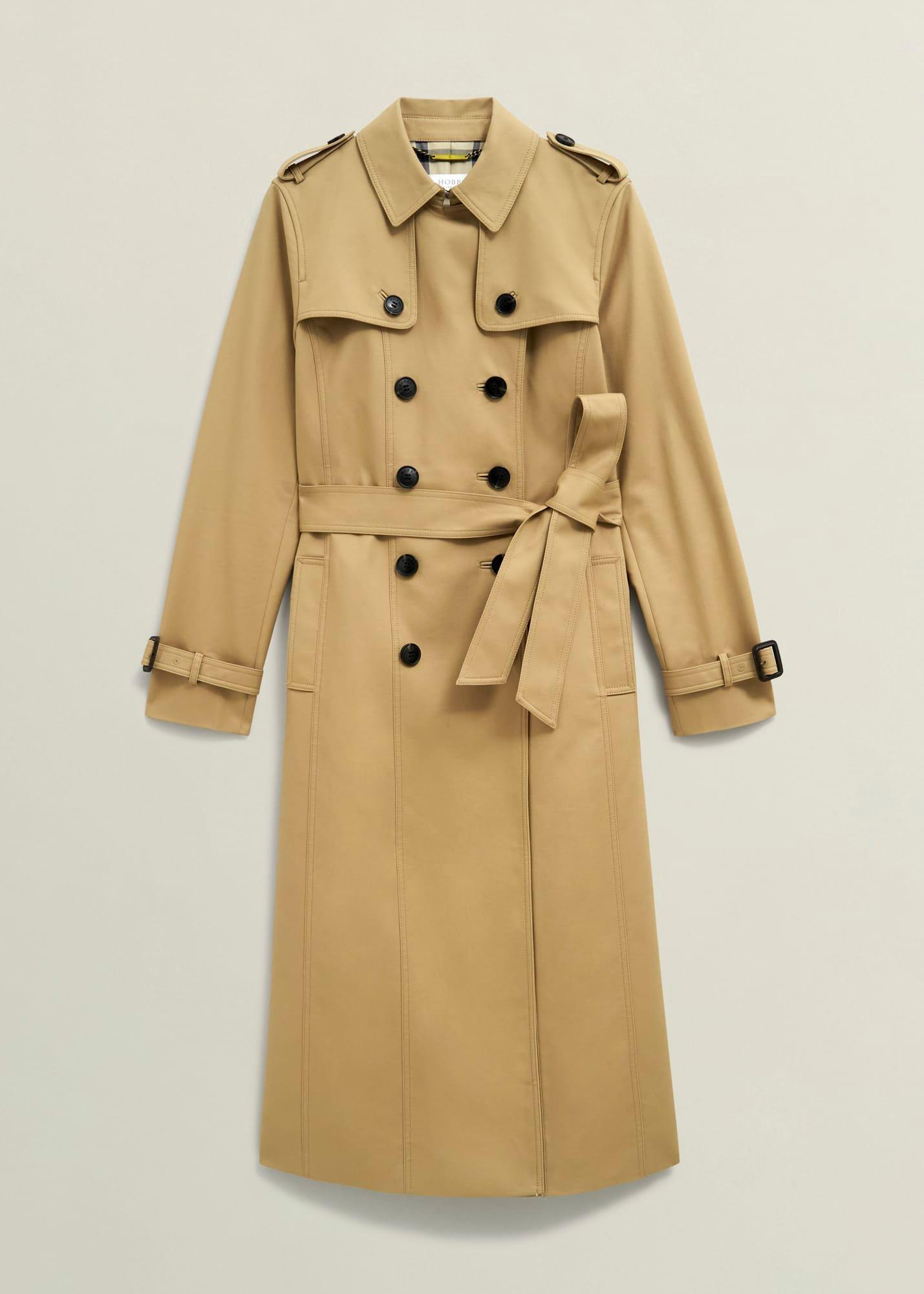 Skylar Shower Resistant Midi Trench, Tan, hi-res