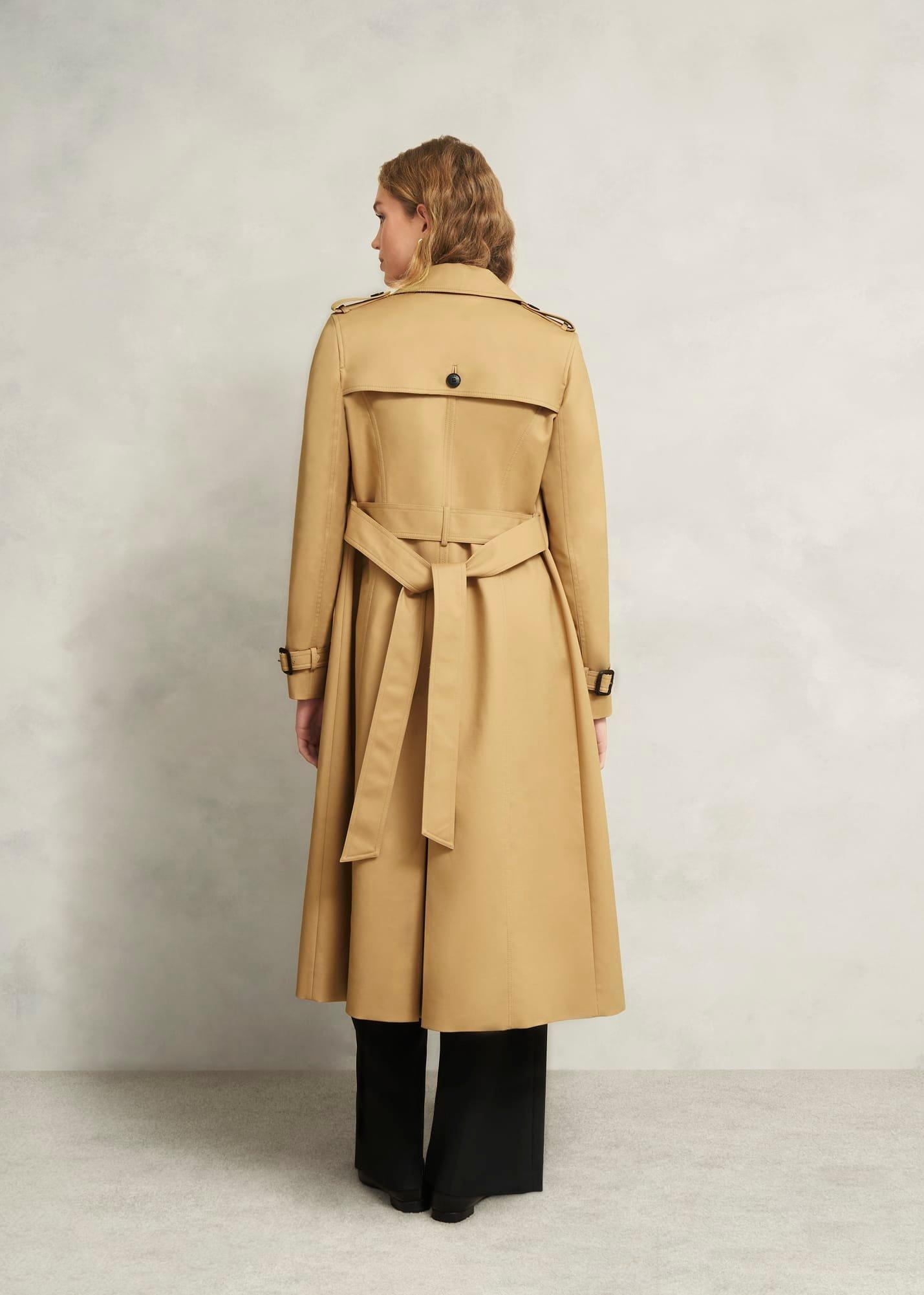 Skylar Shower Resistant Midi Trench, Tan, hi-res