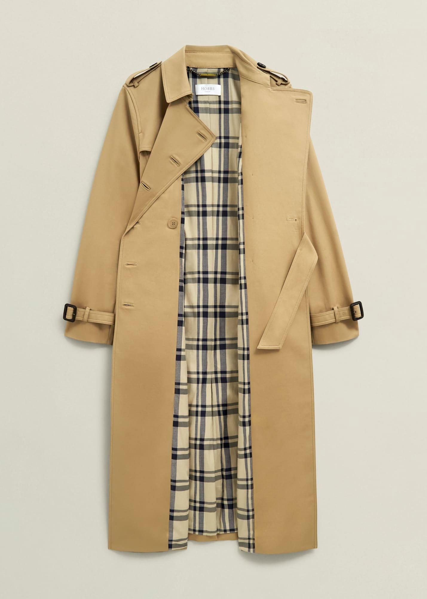 Skylar Shower Resistant Midi Trench, Tan, hi-res