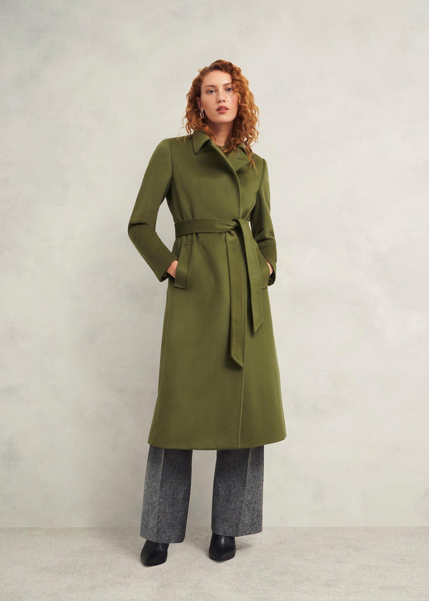 Petite Livia Wool Coat, Kelp Green, hi-res