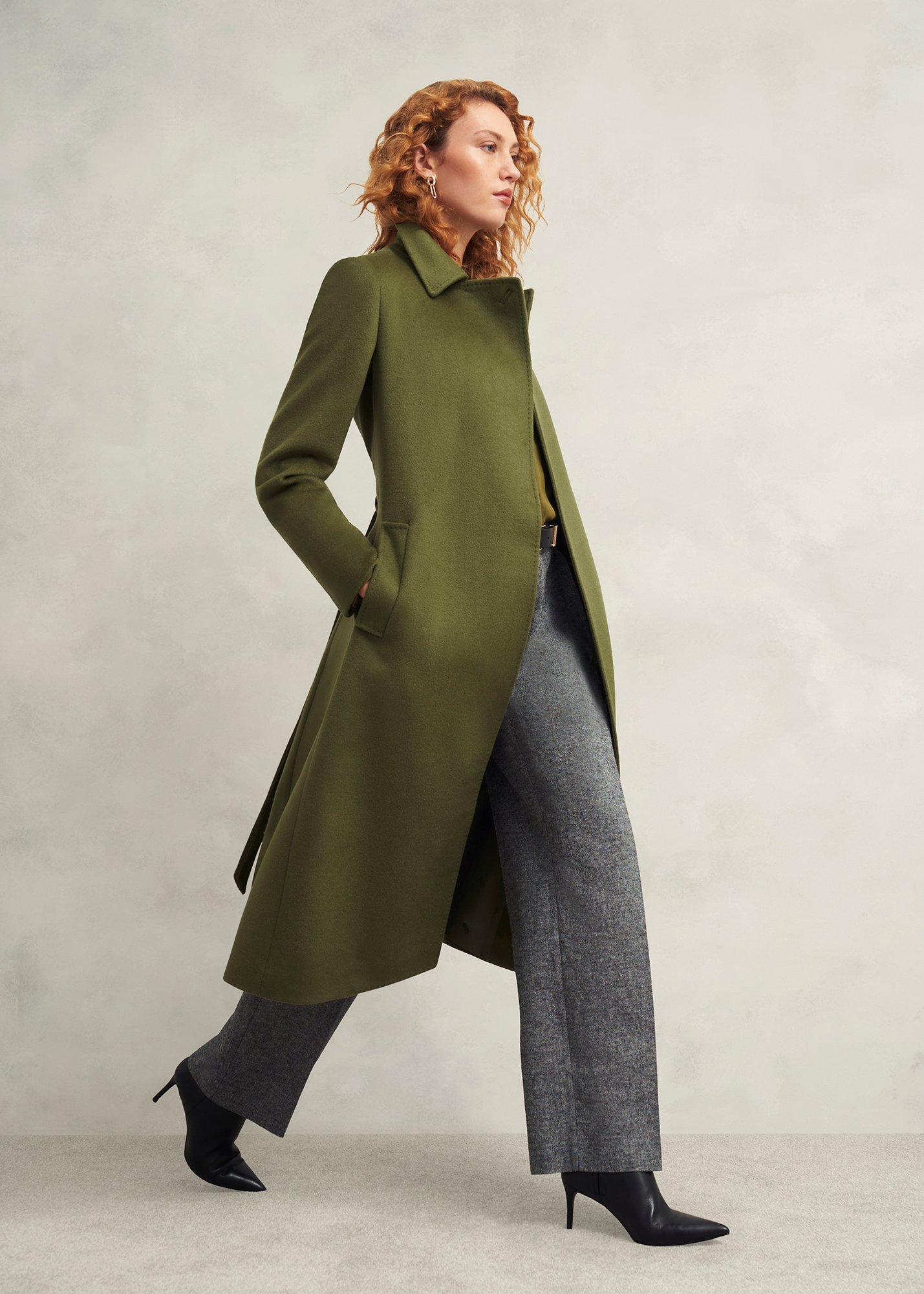 Petite Livia Wool Coat, Kelp Green, hi-res