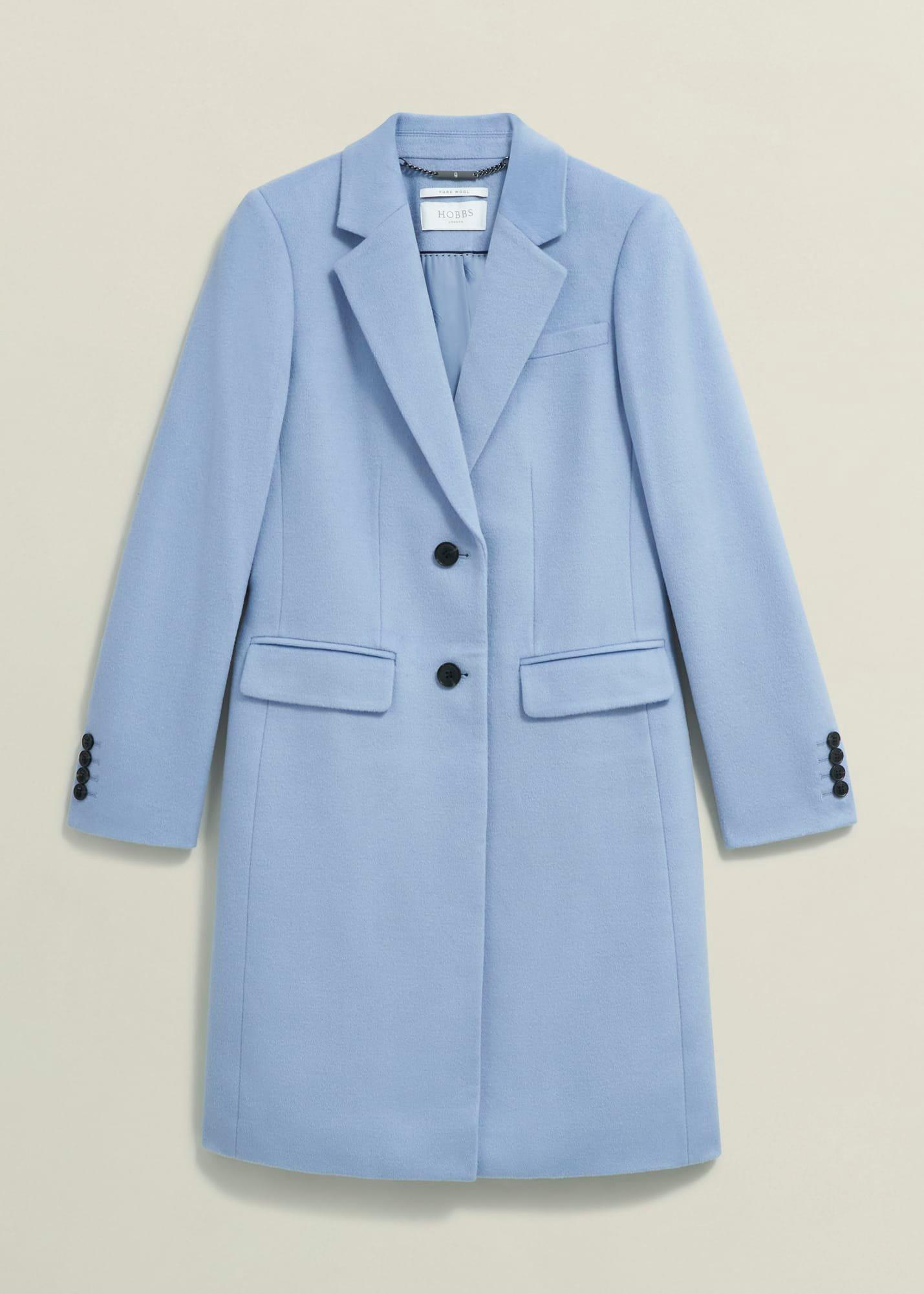 Cavendish Wool Coat, Pale Blue, hi-res