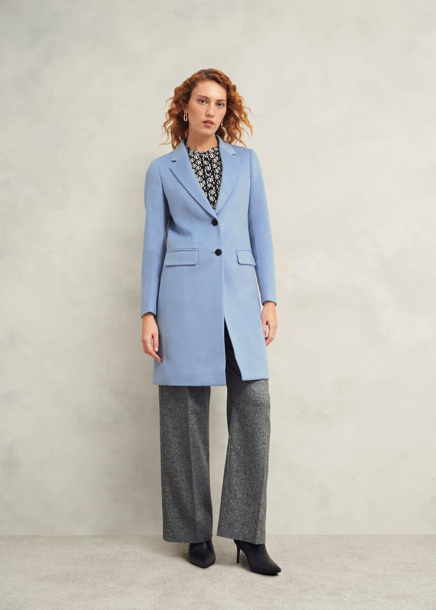 Cavendish Wool Coat, Pale Blue, hi-res