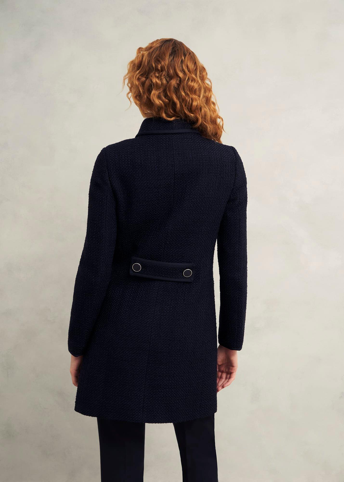 Elaine Tweed Coat, Navy, hi-res