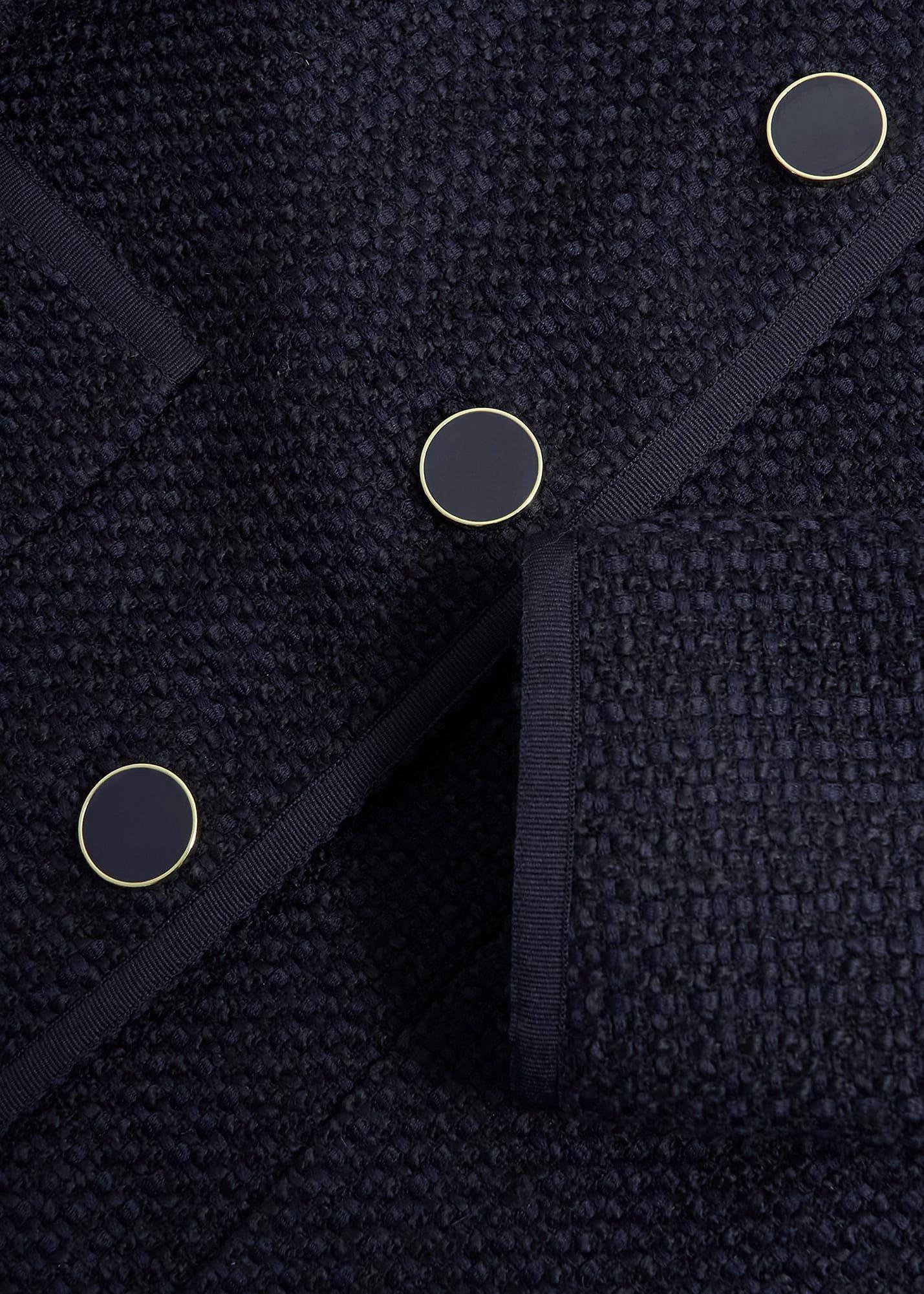 Elaine Tweed Coat, Navy, hi-res