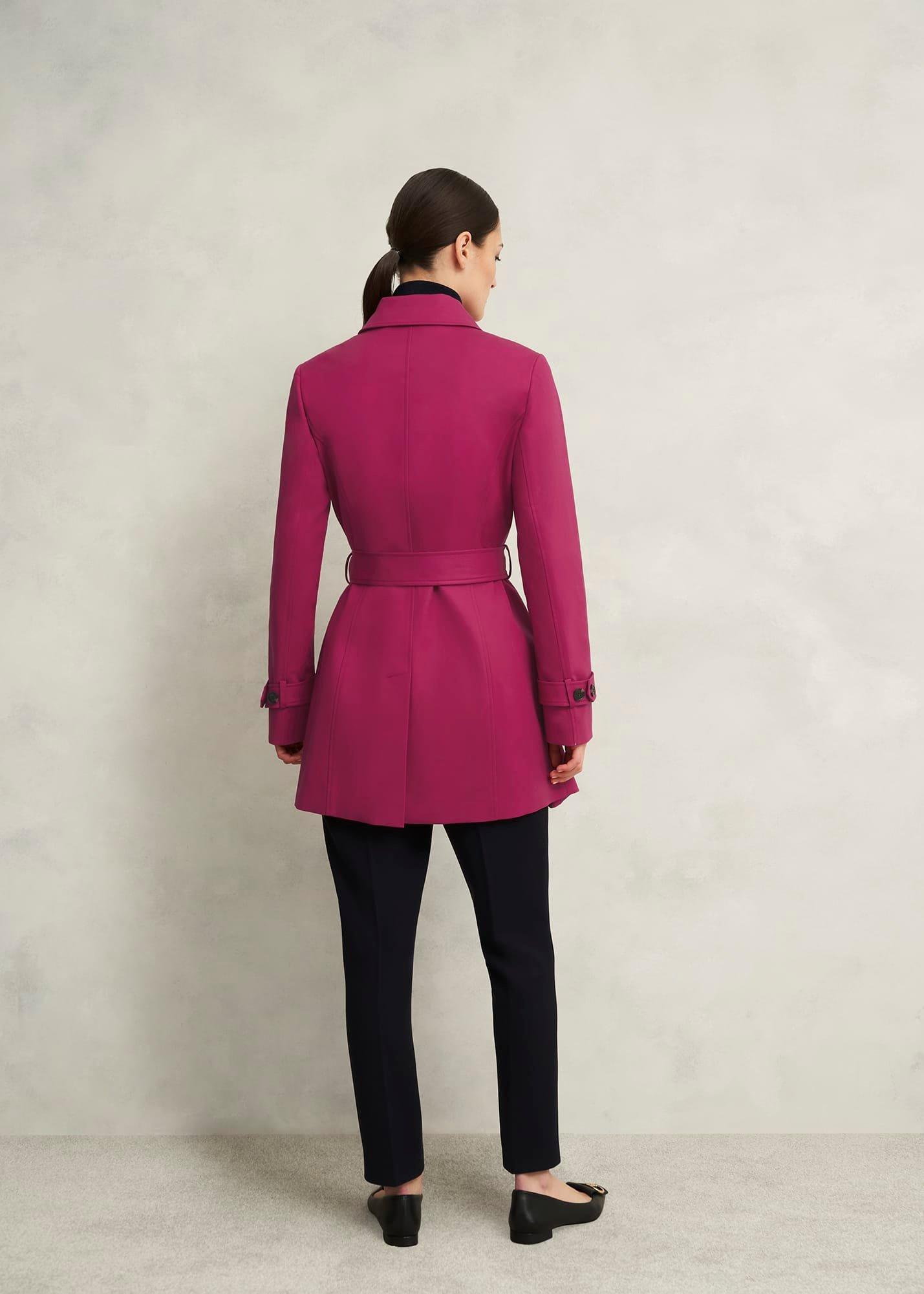 Jane Shower Resistant Trench Coat, Cerise Pink, hi-res