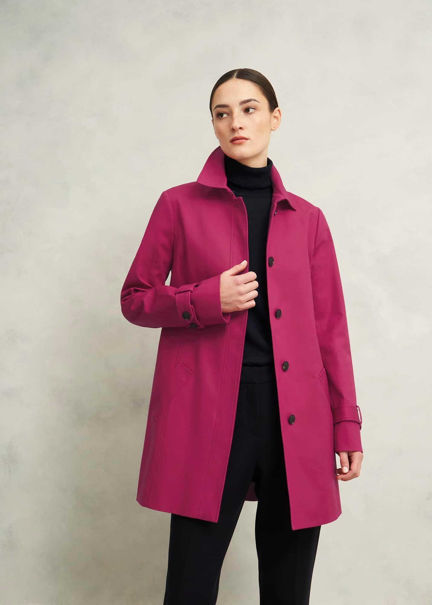 Jane Shower Resistant Trench Coat, Cerise Pink, hi-res