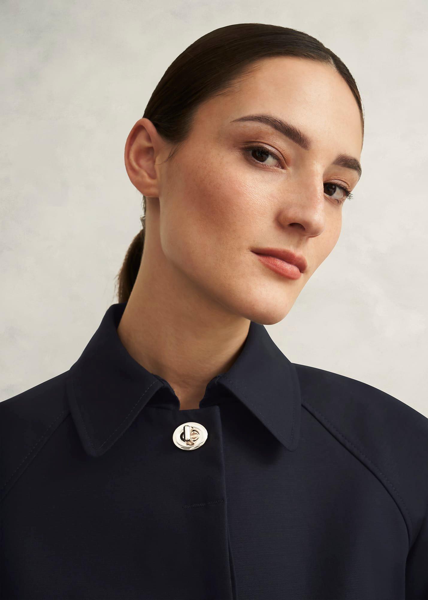 Vivienne Shower Resistant Trench Coat, Navy, hi-res