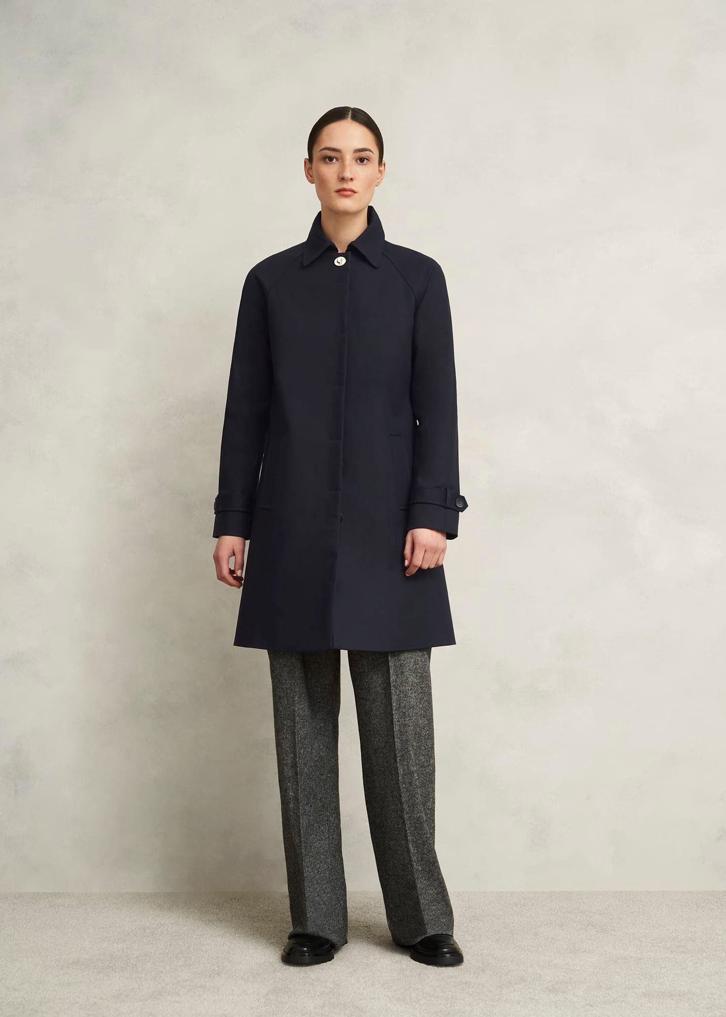 Vivienne Shower Resistant Trench Coat, Navy, hi-res