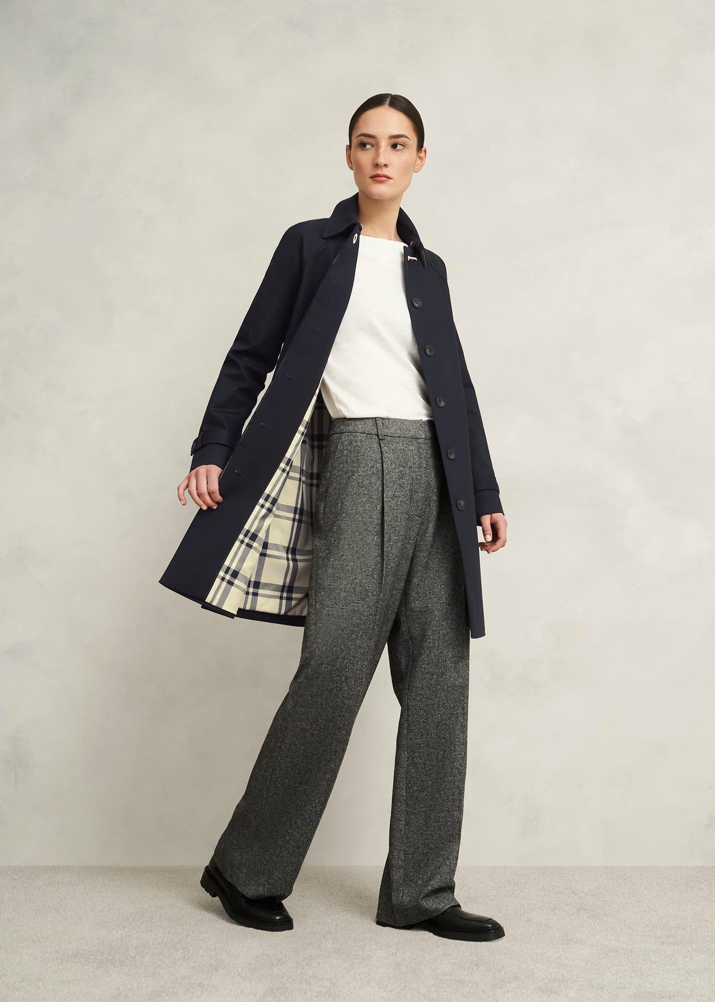 Vivienne Shower Resistant Trench Coat, Navy, hi-res