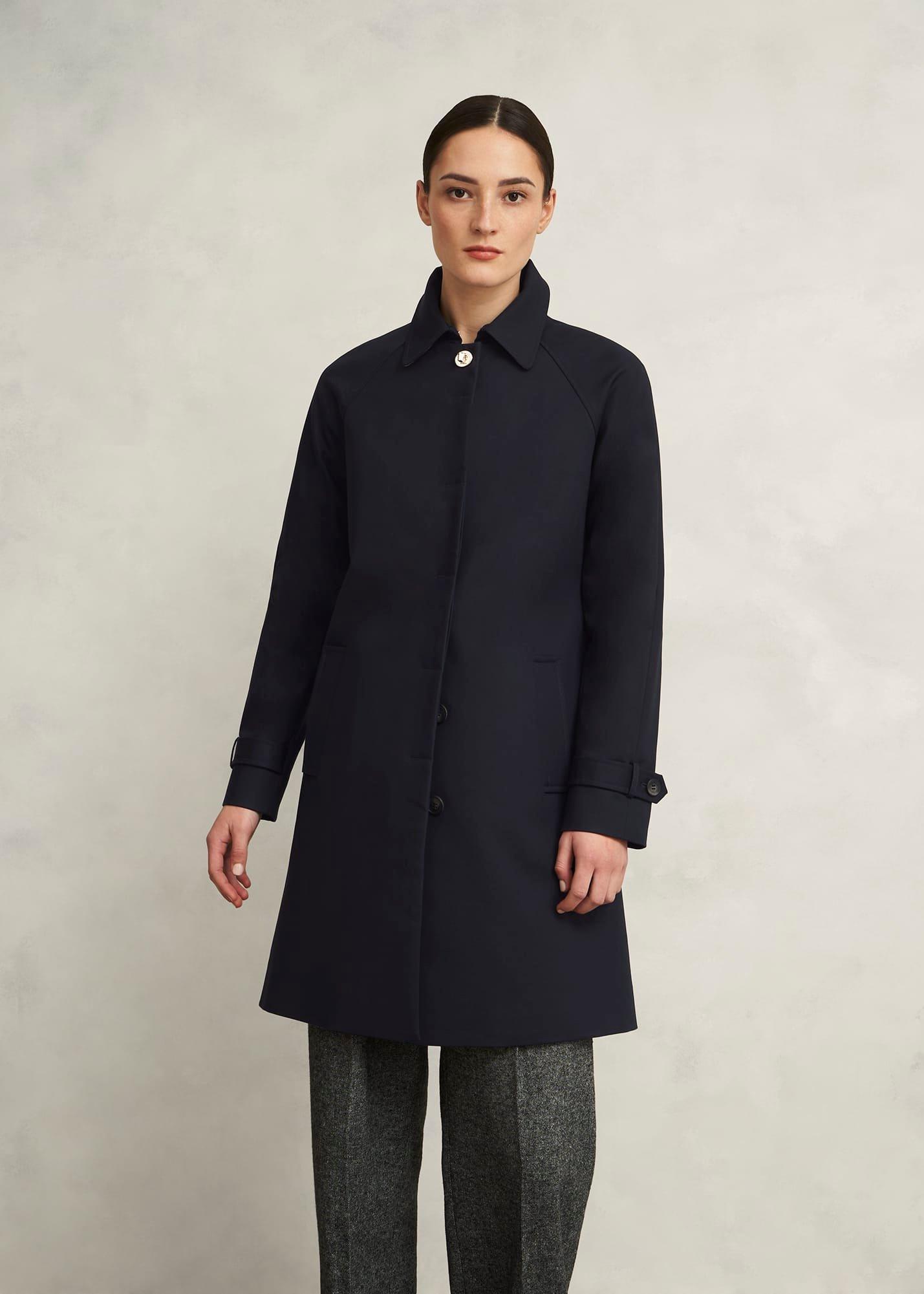 Vivienne Shower Resistant Trench Coat, Navy, hi-res
