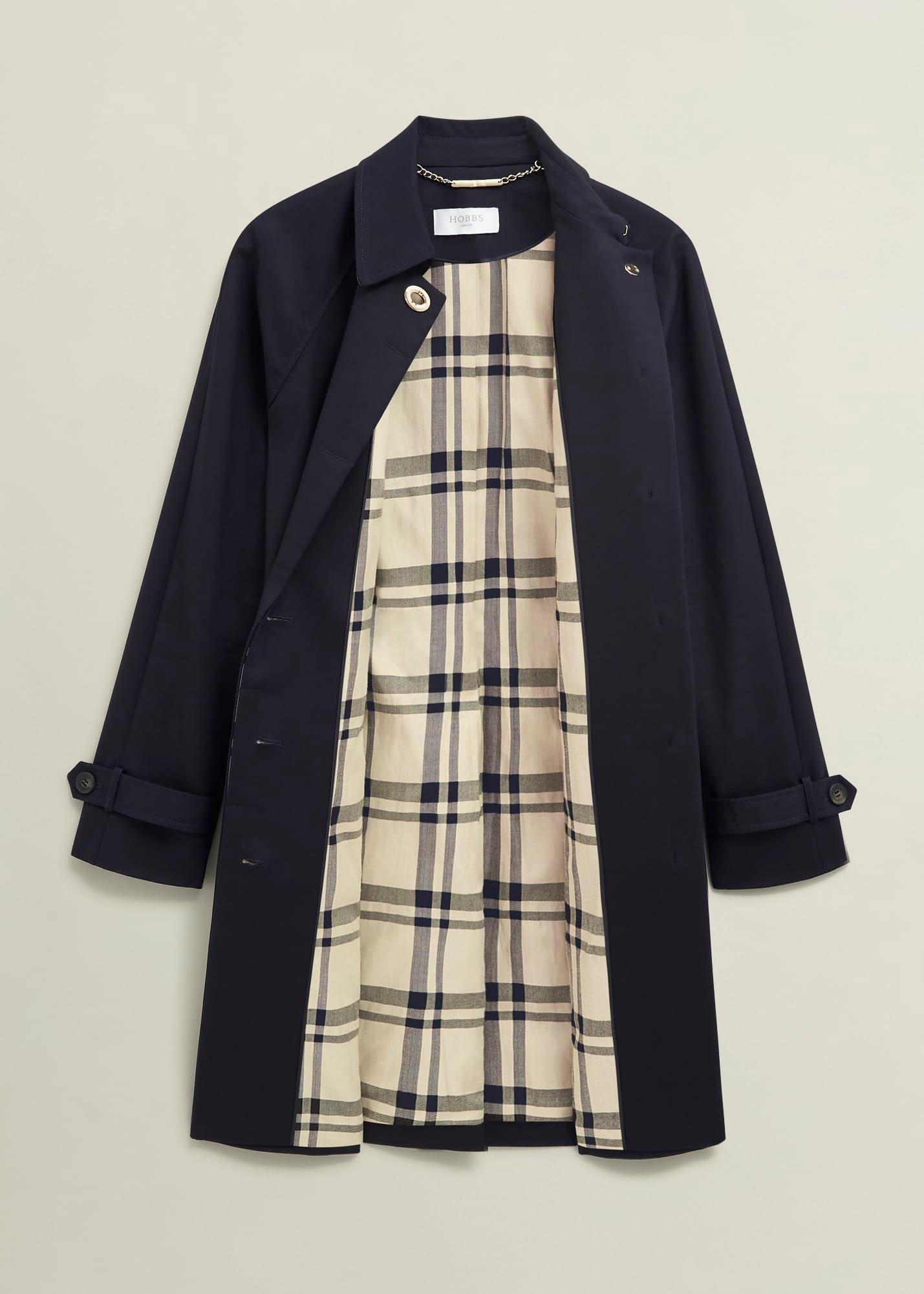 Vivienne Shower Resistant Trench Coat, Navy, hi-res