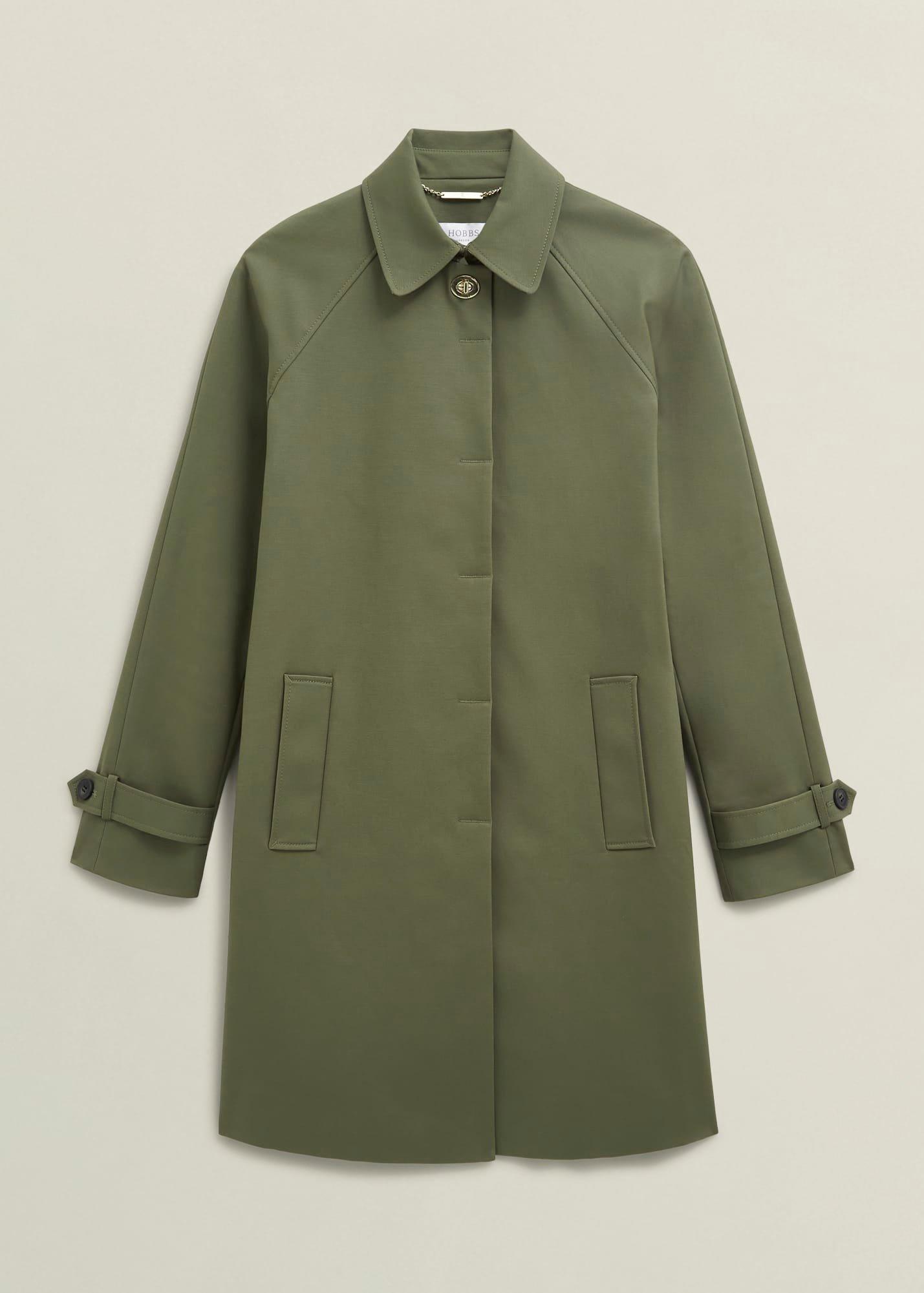 Vivienne Shower Resistant Trench Coat, Olive Green, hi-res