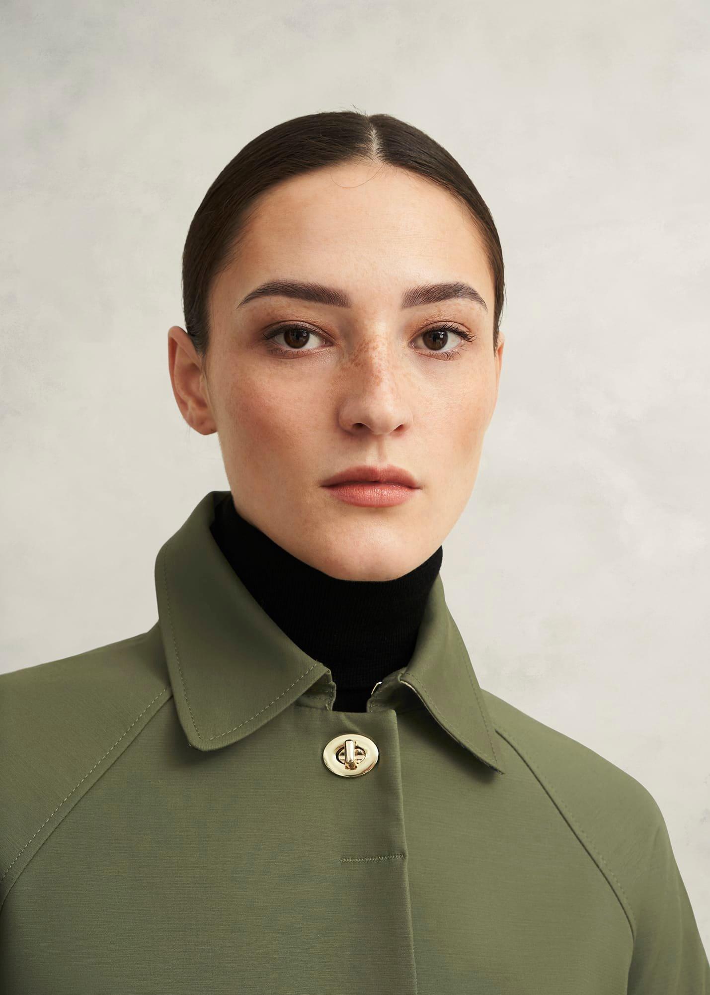 Vivienne Shower Resistant Trench Coat, Olive Green, hi-res