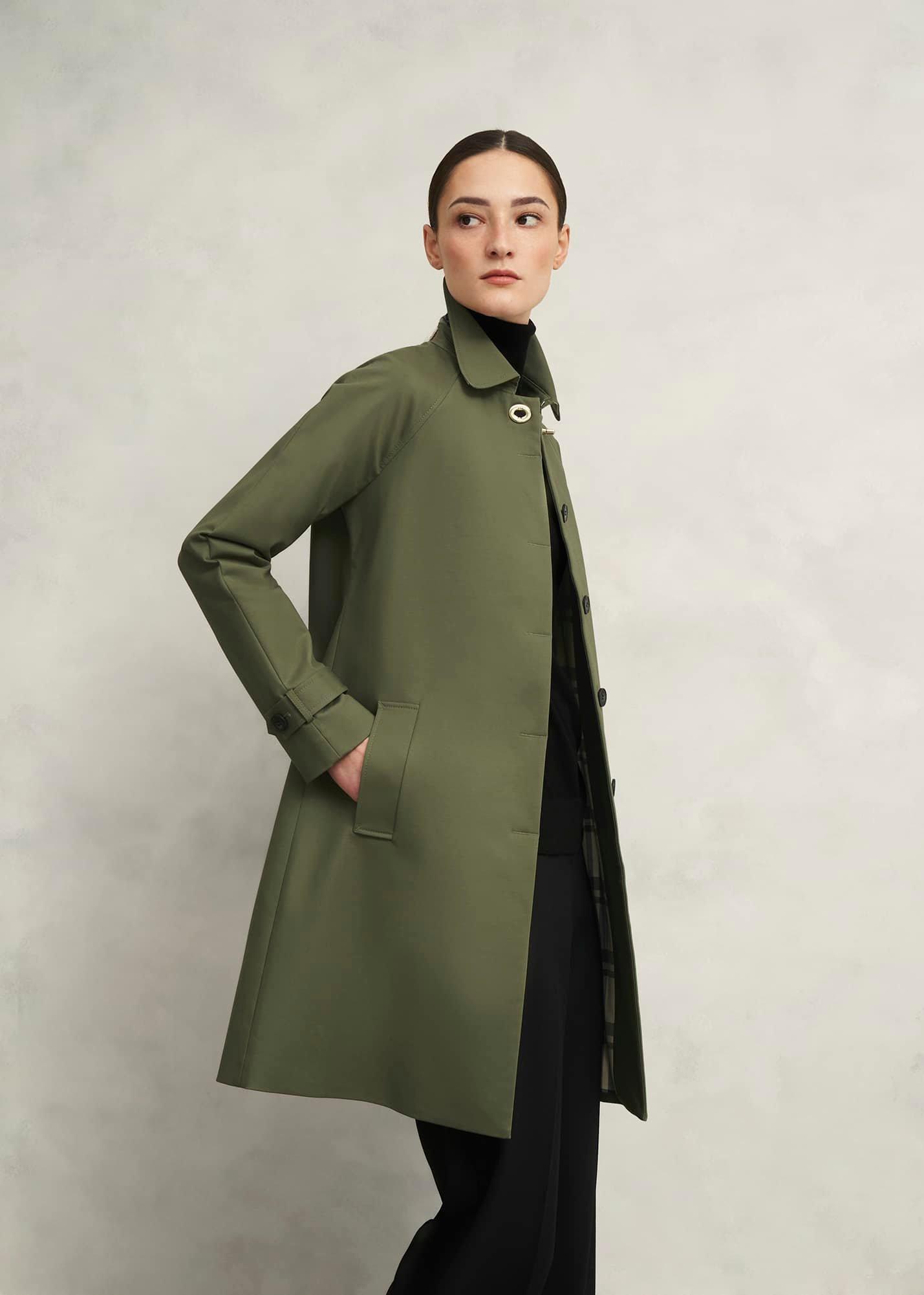 Vivienne Shower Resistant Trench Coat, Olive Green, hi-res