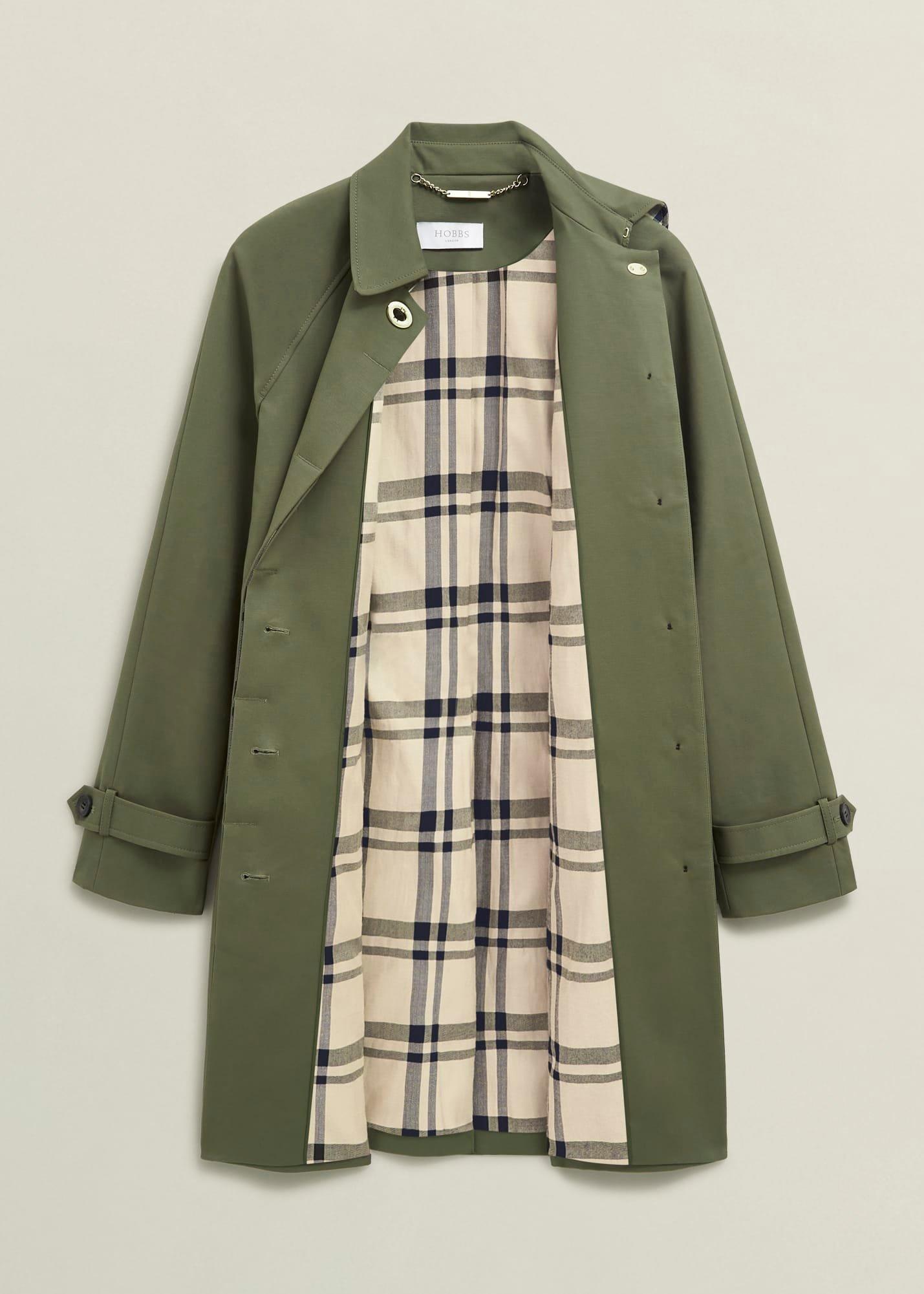 Vivienne Shower Resistant Trench Coat, Olive Green, hi-res