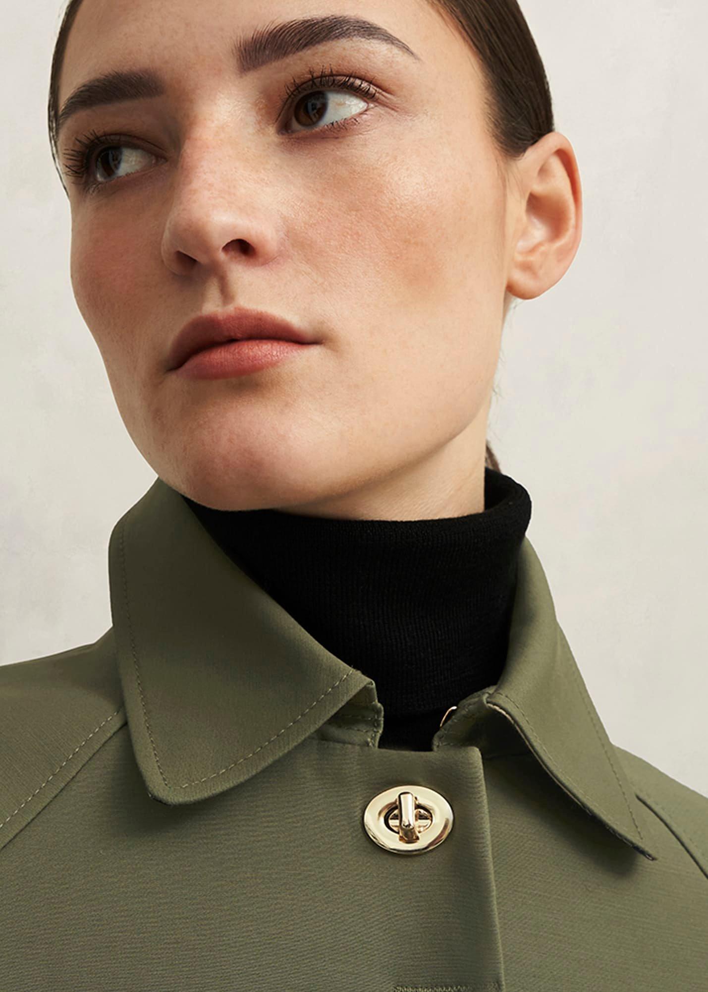 Vivienne Shower Resistant Trench Coat, Olive Green, hi-res