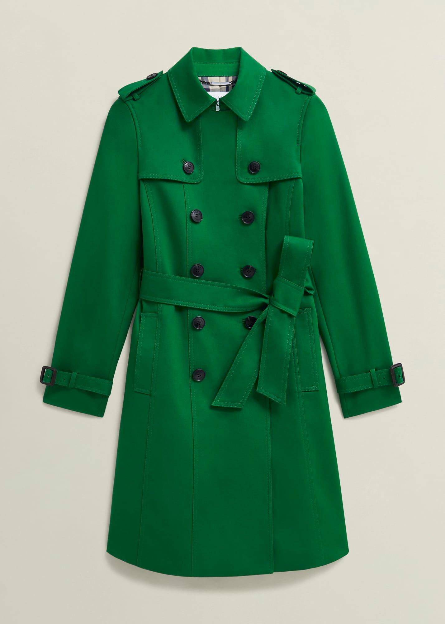 Skylar Shower Resistant Trench Coat, Verdant Green, hi-res