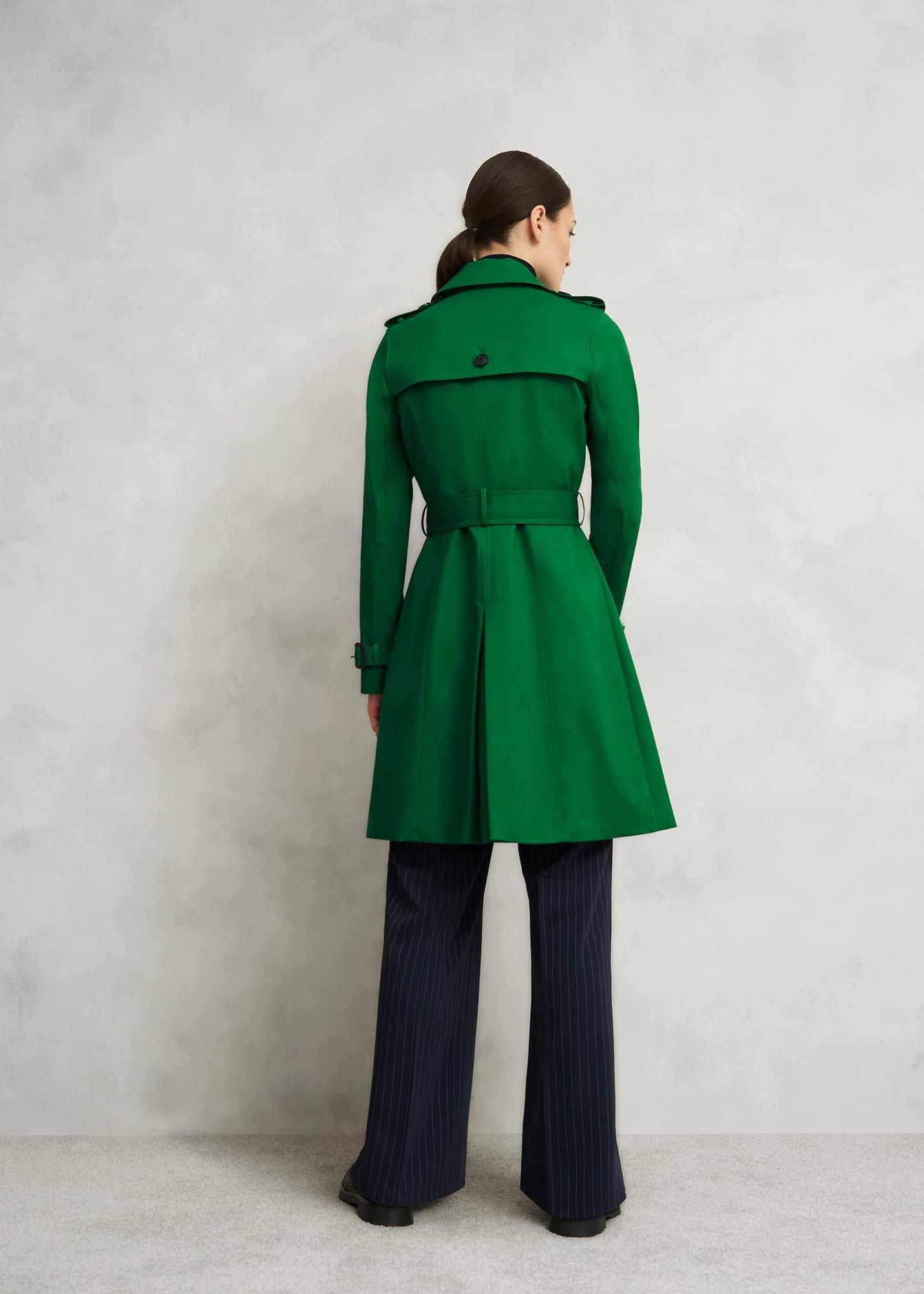 Skylar Shower Resistant Trench Coat, Verdant Green, hi-res