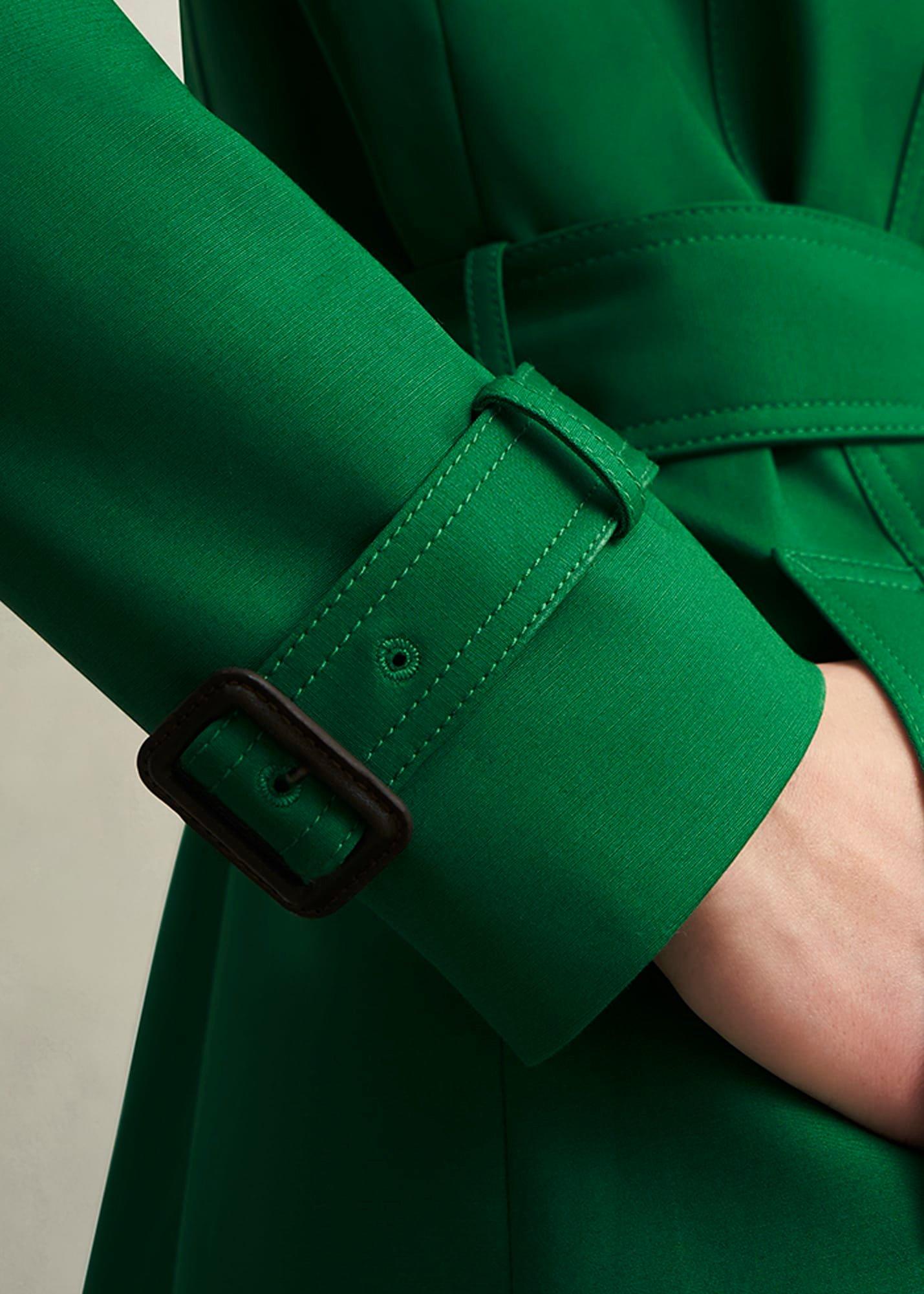 Skylar Shower Resistant Trench Coat, Verdant Green, hi-res