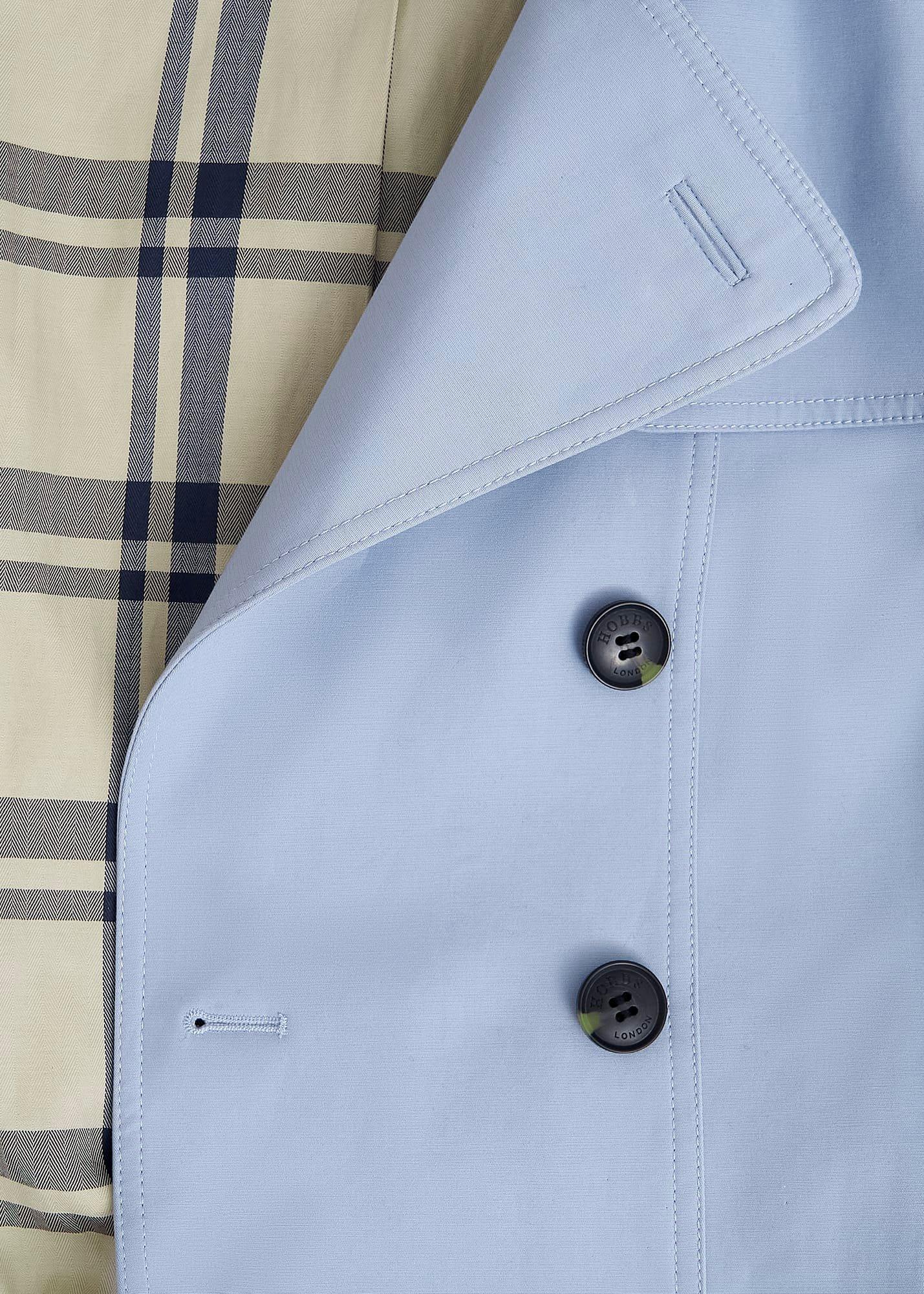 Skylar Shower Resistant Trench Coat, Pale Blue, hi-res