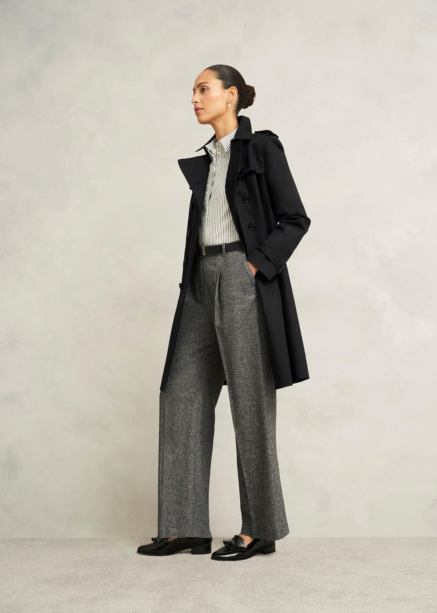 Petite Skylar Shower Resistant Trench Coat, Black, hi-res