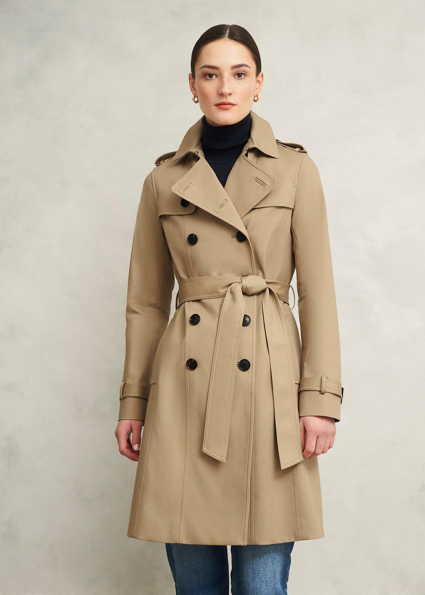 Petite Skylar Shower Resistant Trench Coat