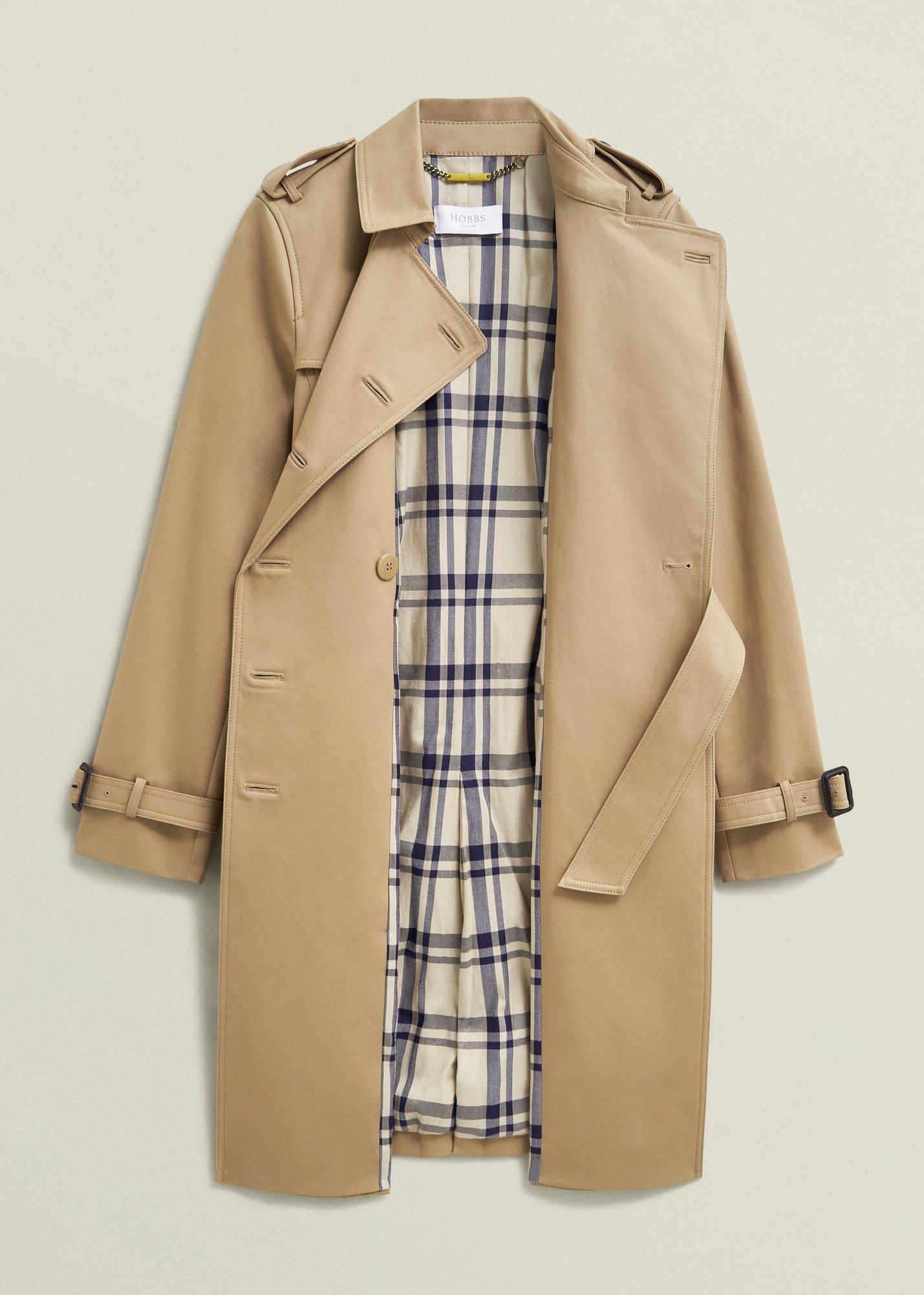 Petite Skylar Shower Resistant Trench Coat, Tan, hi-res