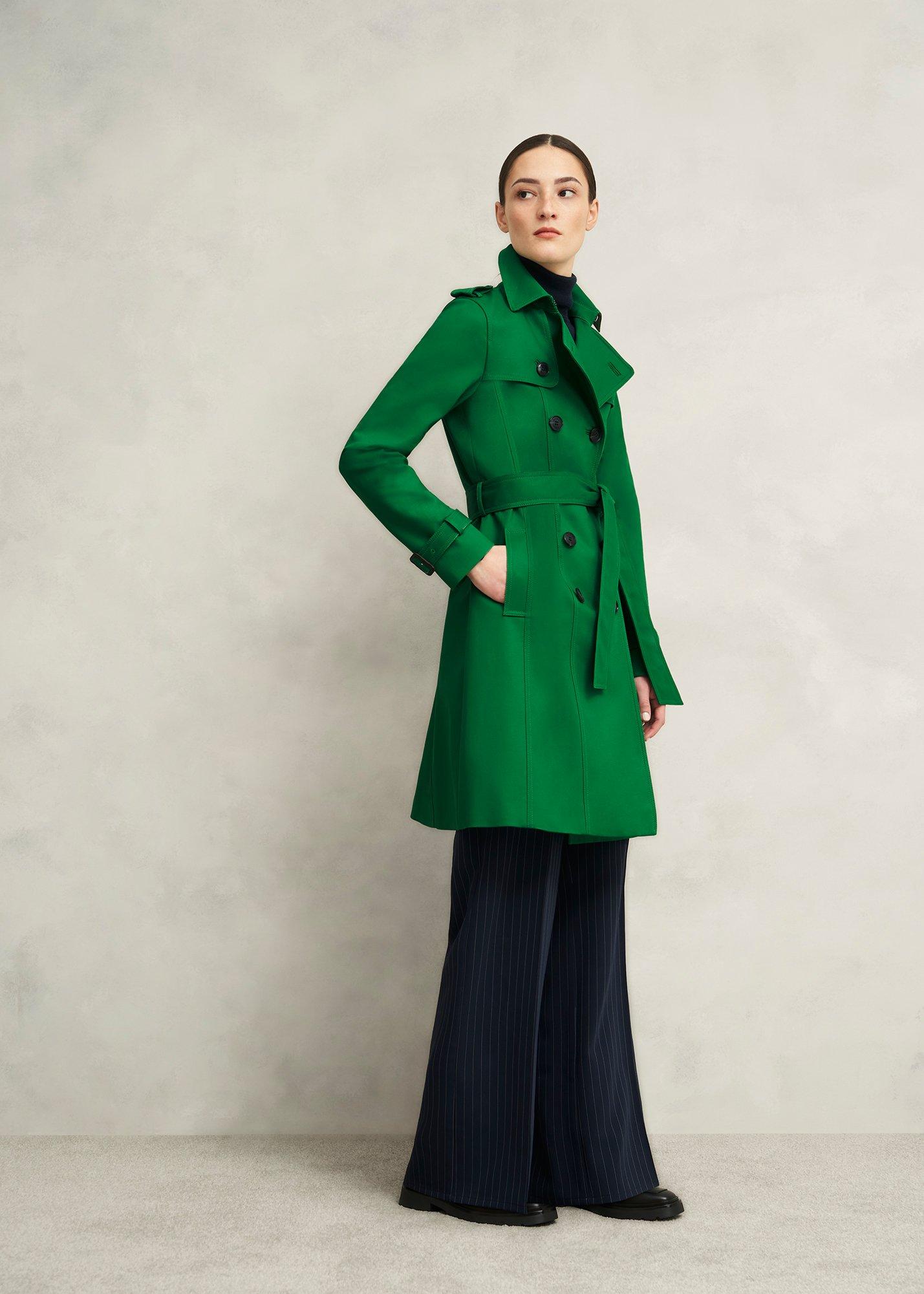 Petite Skylar Shower Resistant Trench Coat, Verdant Green, hi-res