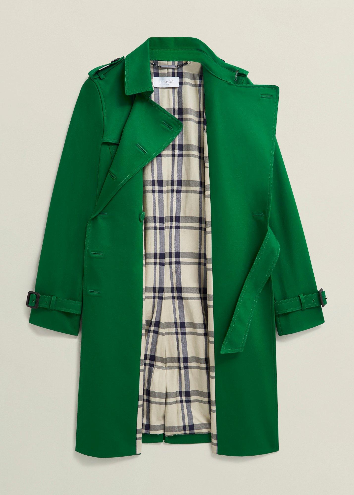 Petite Skylar Shower Resistant Trench Coat, Verdant Green, hi-res