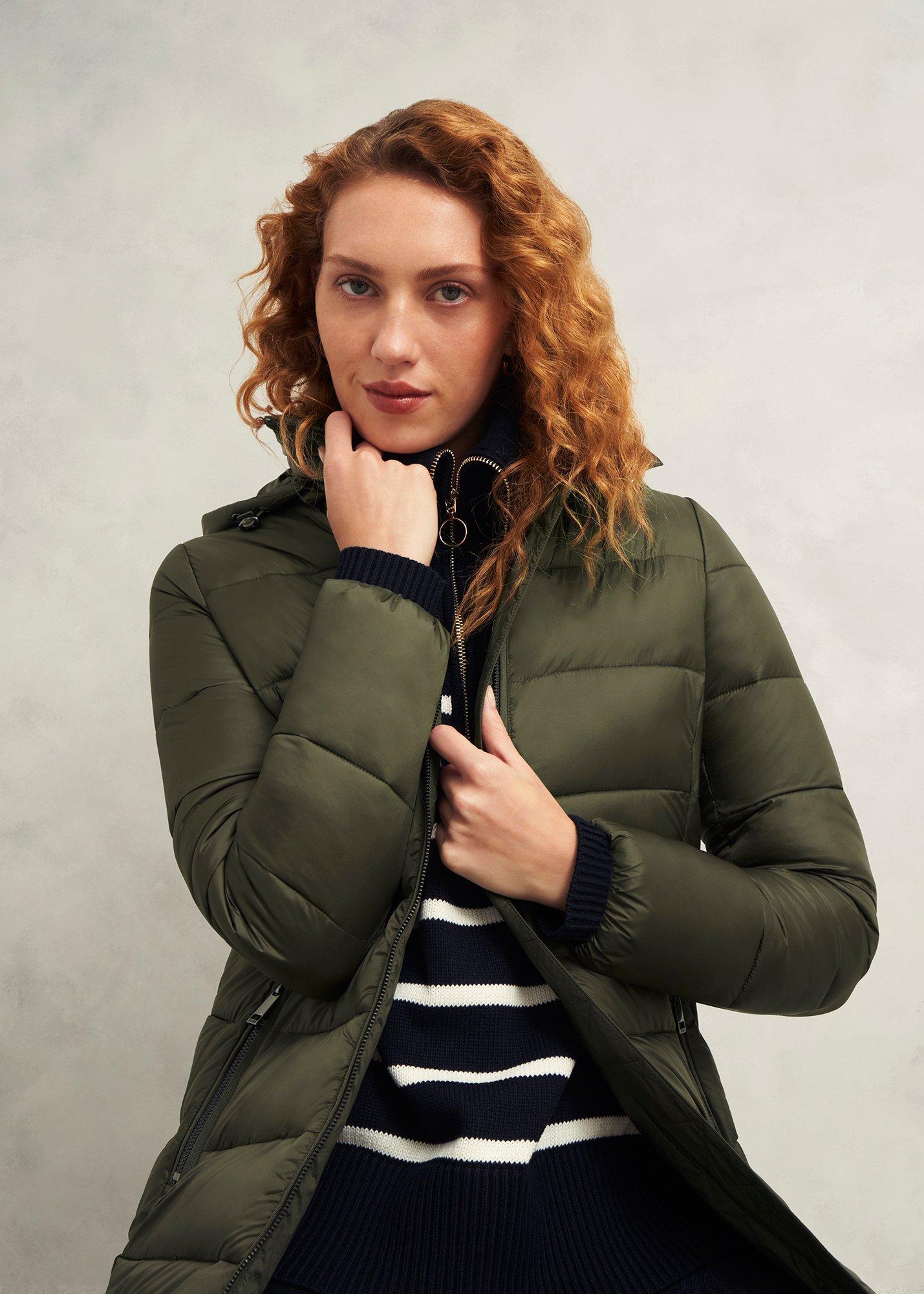 Petite Joelle Puffer Coat, Dark Olive, hi-res