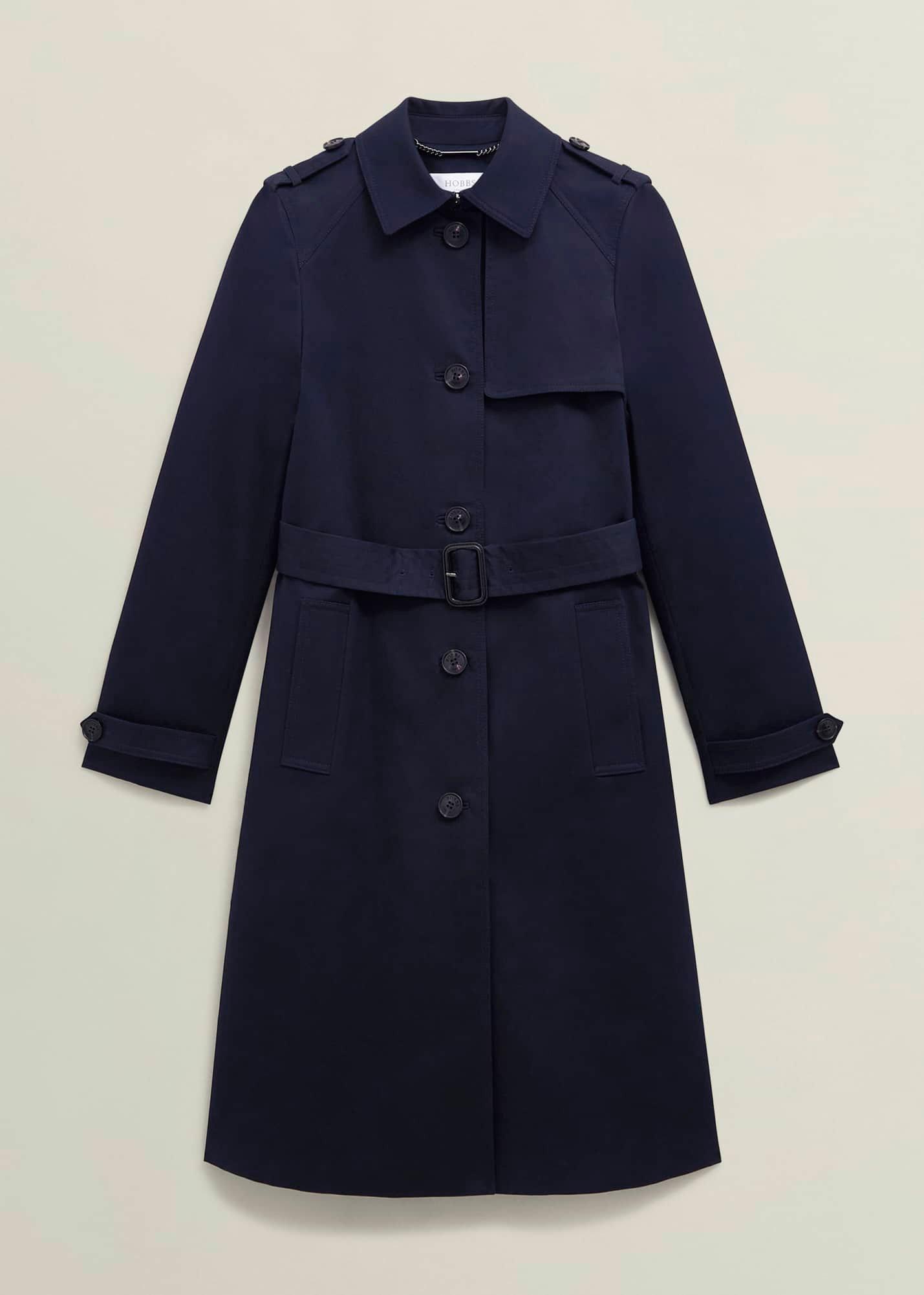 Hallie Shower Resistant Trench, Navy, hi-res