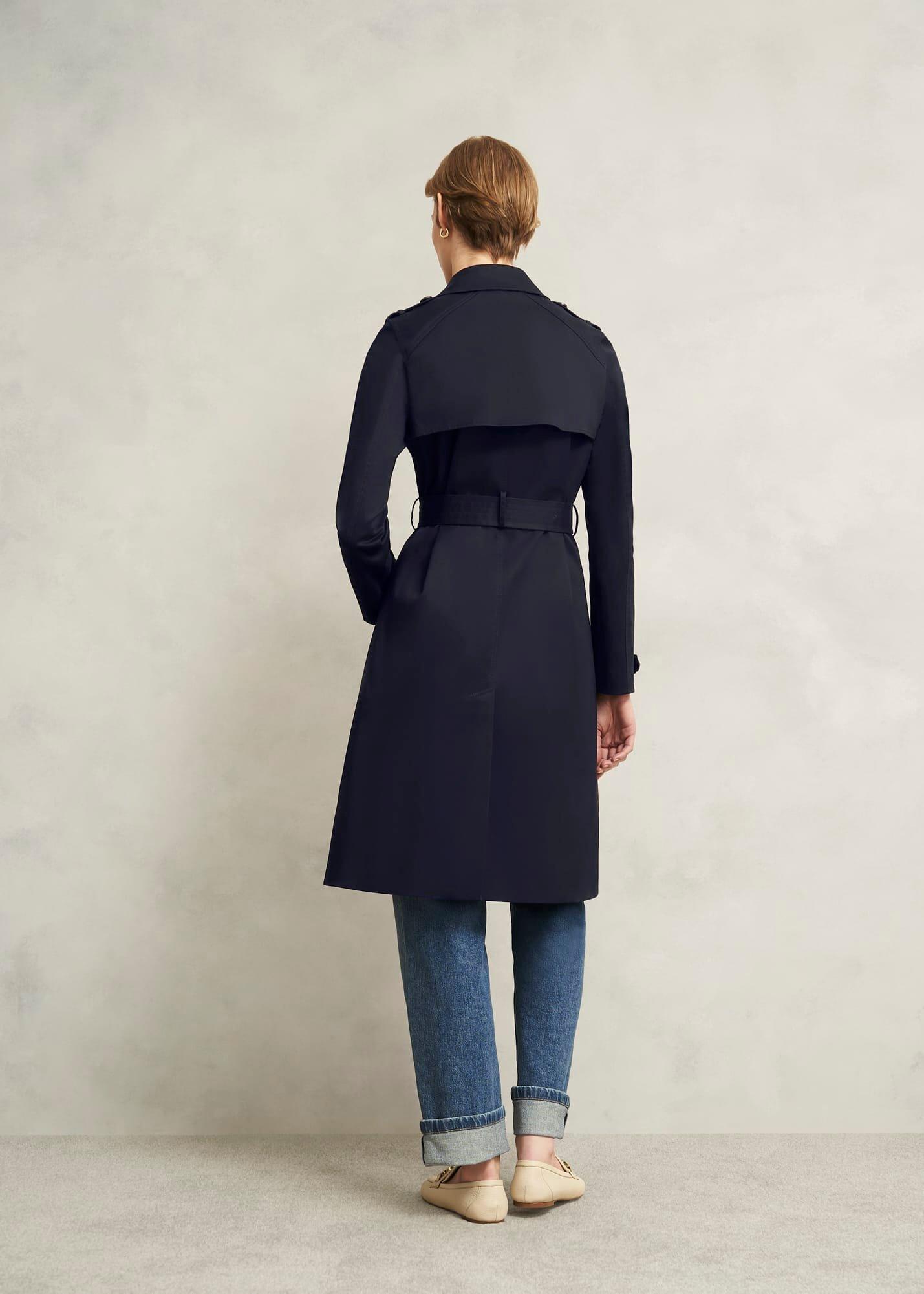 Hallie Shower Resistant Trench, Navy, hi-res