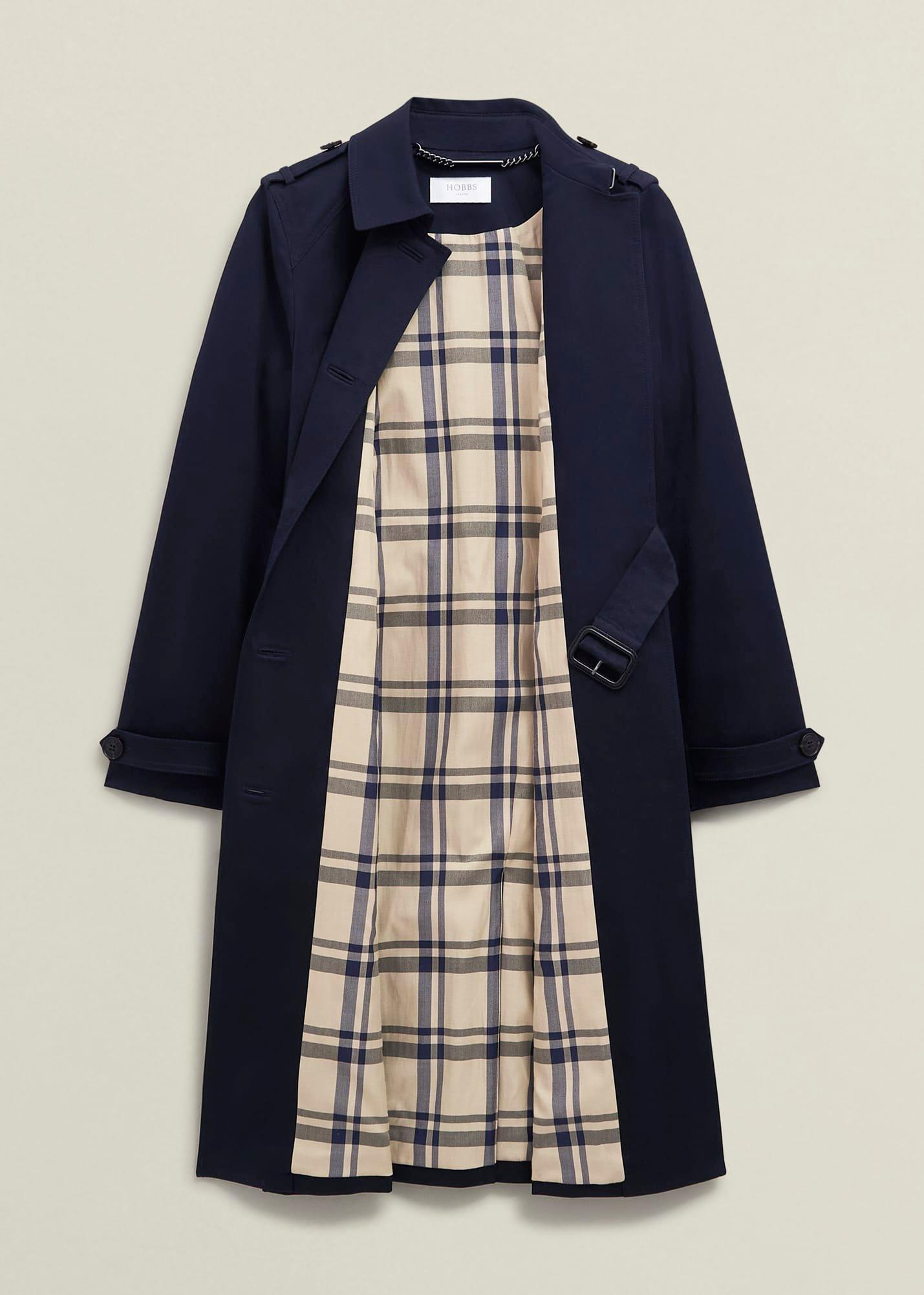 Hallie Shower Resistant Trench, Navy, hi-res