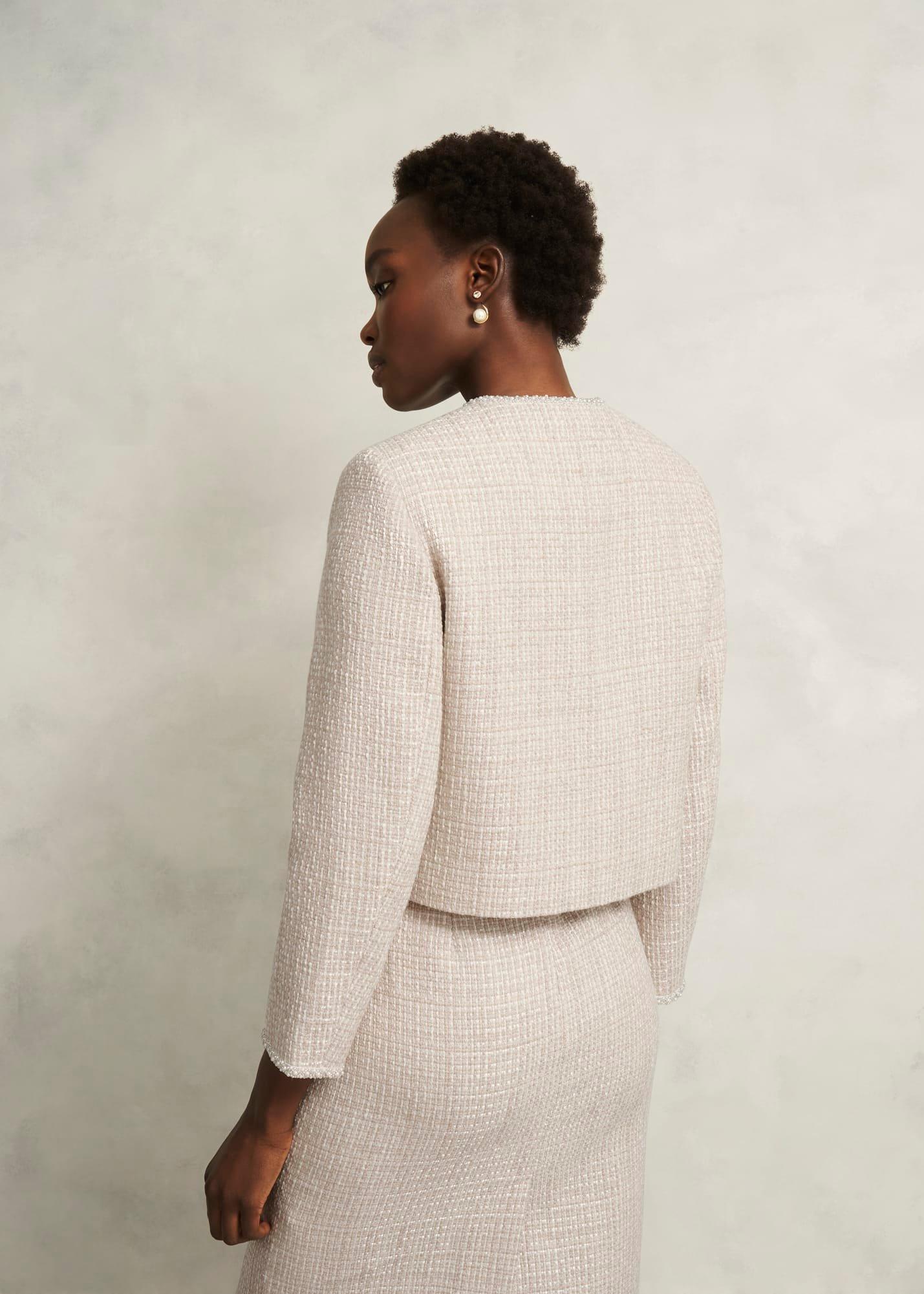 Oriana Tweed Jacket, Oyster, hi-res