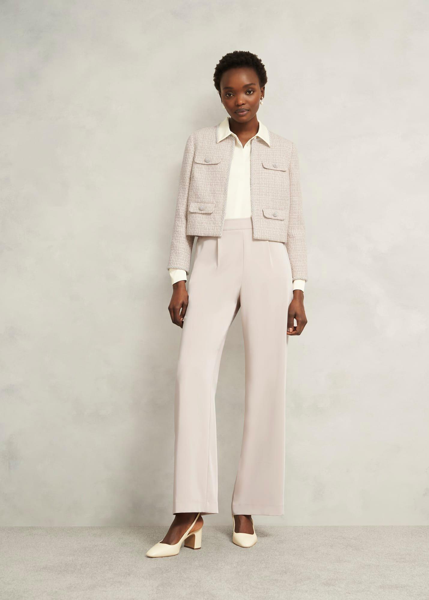 Oriana Tweed Jacket, Oyster, hi-res