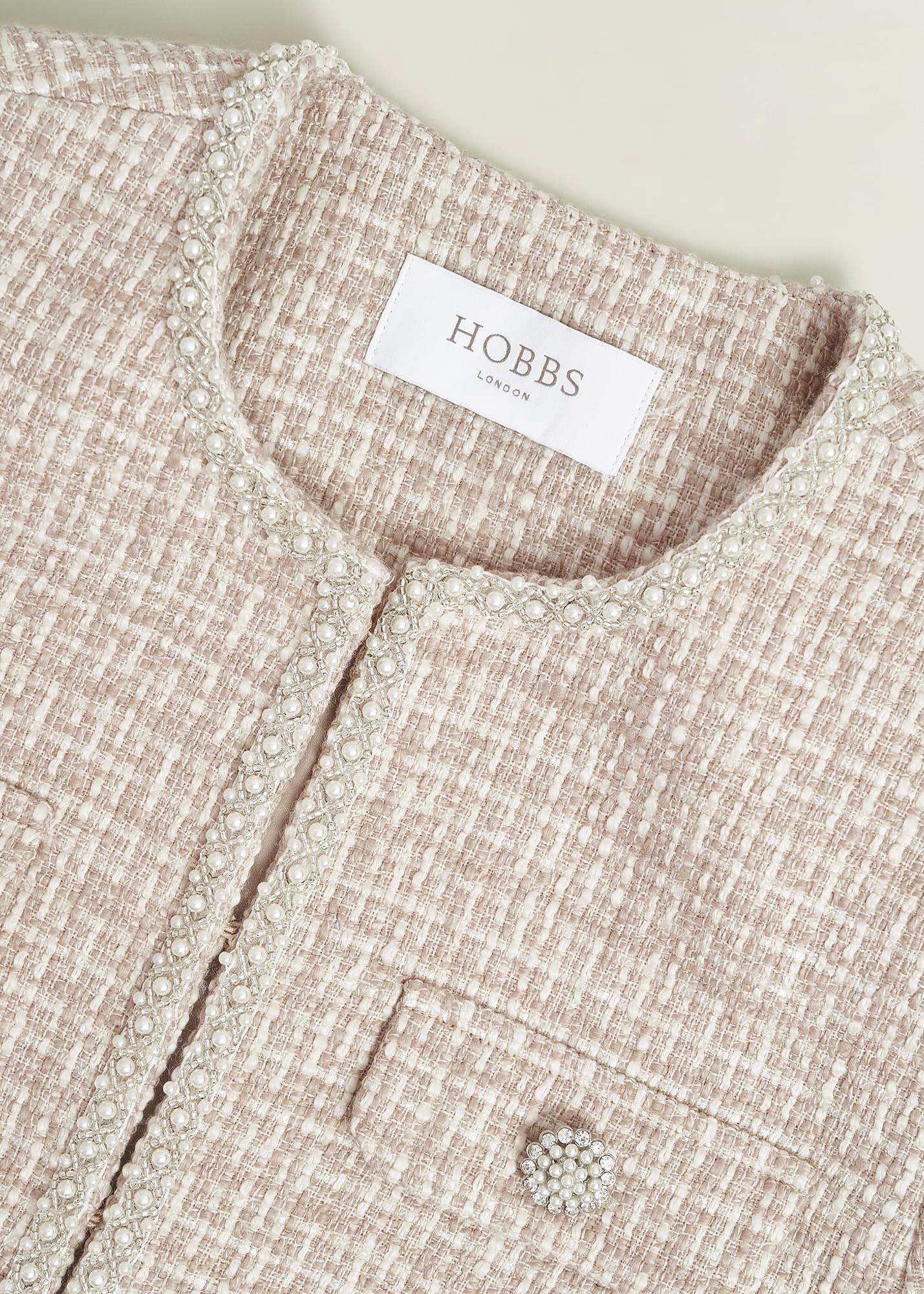 Oriana Tweed Jacket, Oyster, hi-res