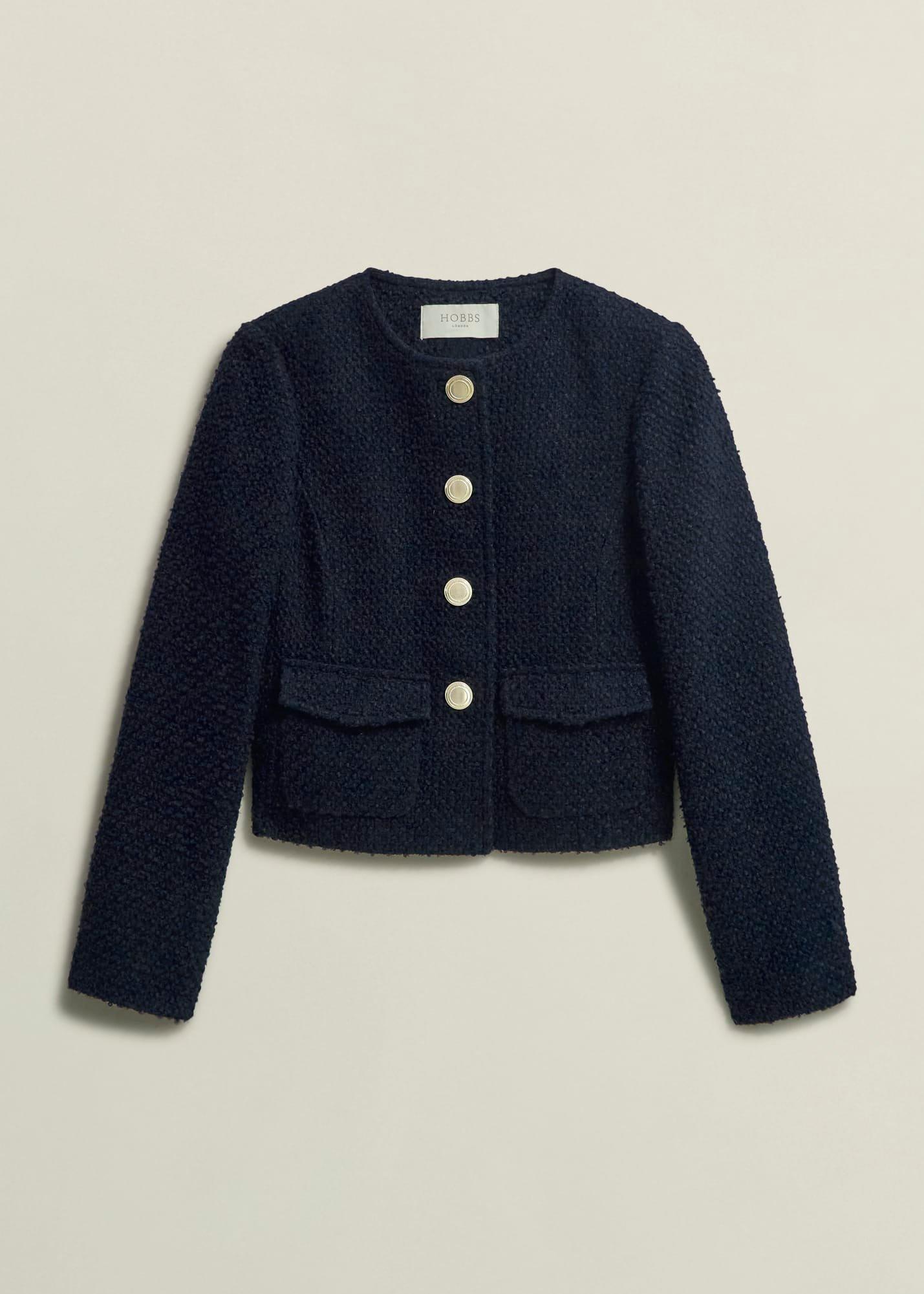 Marie Jacket With Wool, Navy, hi-res